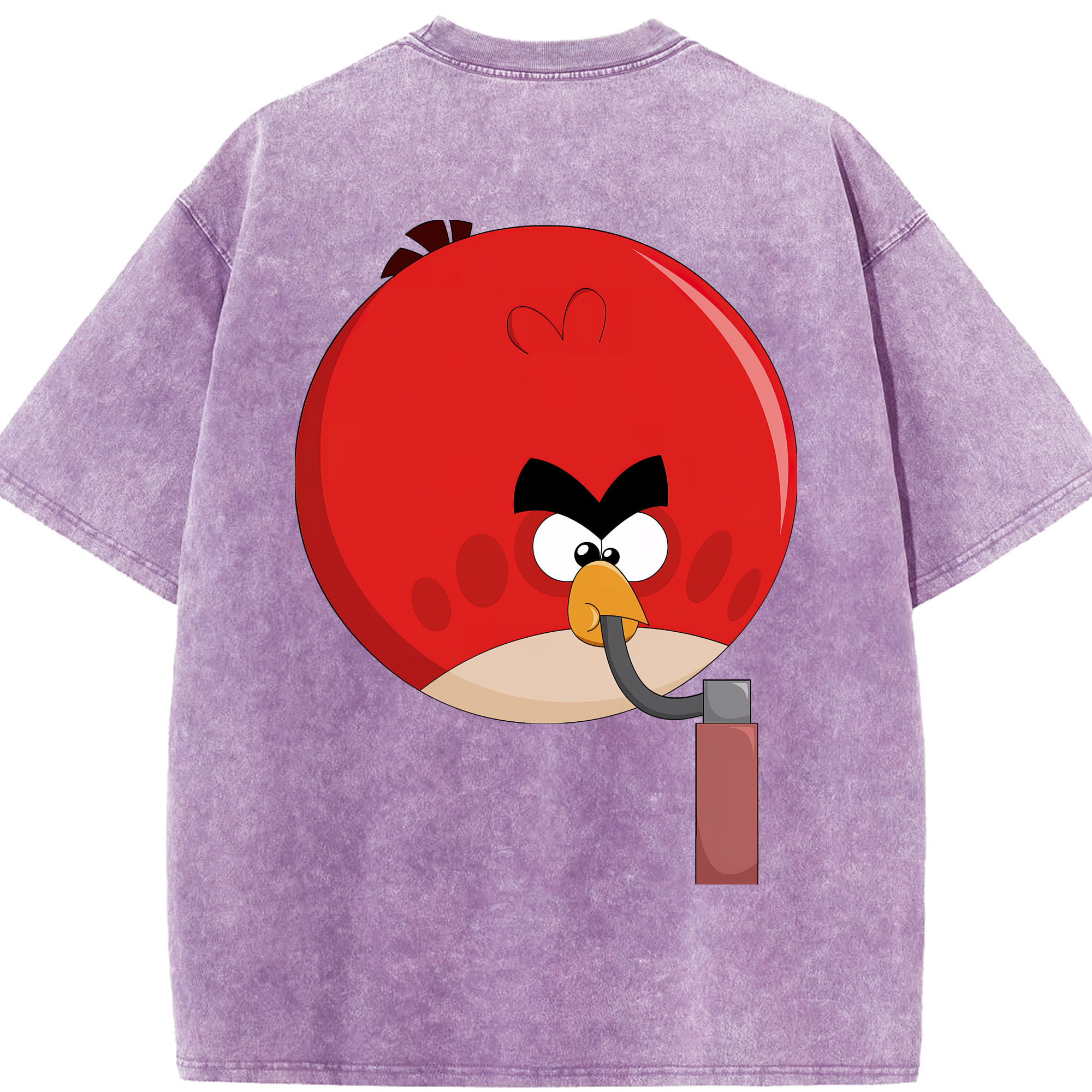 （画像用） Angry Birds アングリーバード 綿100% ヴィンテージ風 半袖Tシャツ（背面プリント）