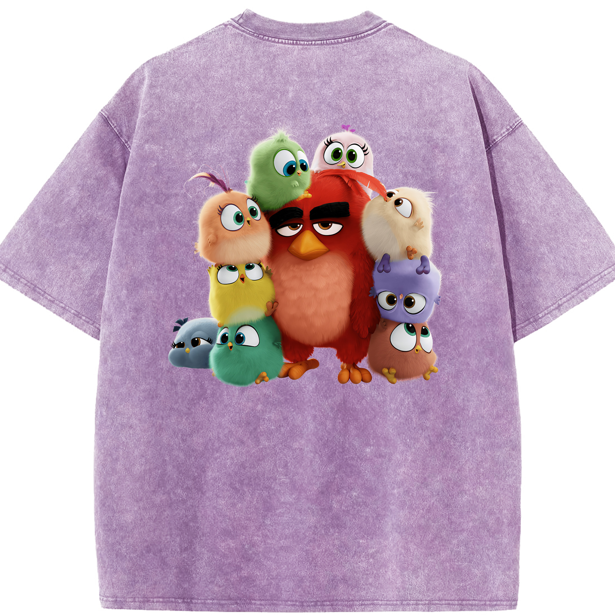 （画像用） Angry Birds アングリーバード 綿100% ヴィンテージ風 半袖Tシャツ（背面プリント）