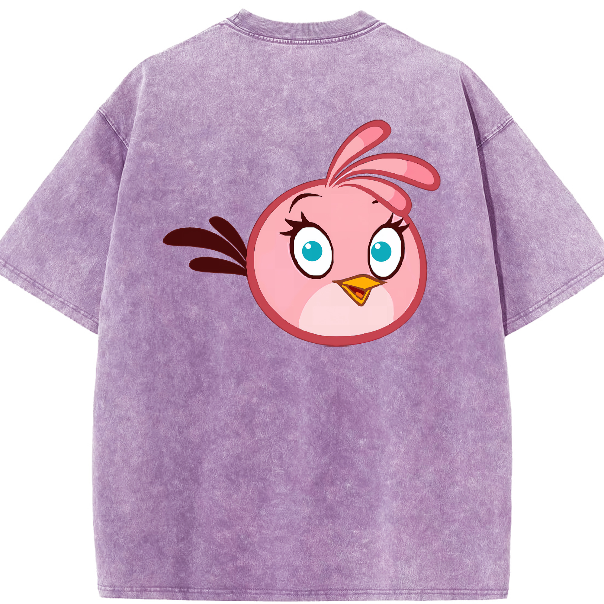 （画像用） Angry Birds アングリーバード 綿100% ヴィンテージ風 半袖Tシャツ（背面プリント）