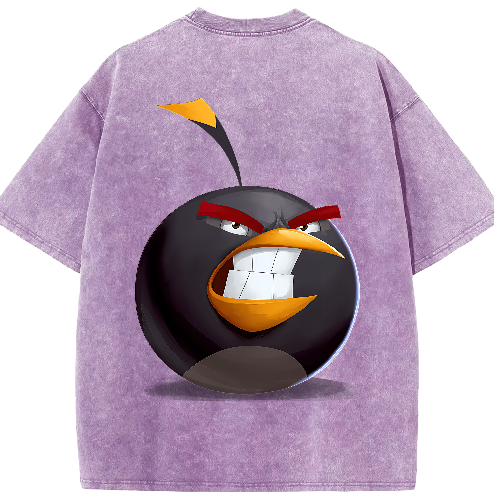 （画像用） Angry Birds アングリーバード 綿100% ヴィンテージ風 半袖Tシャツ（背面プリント）