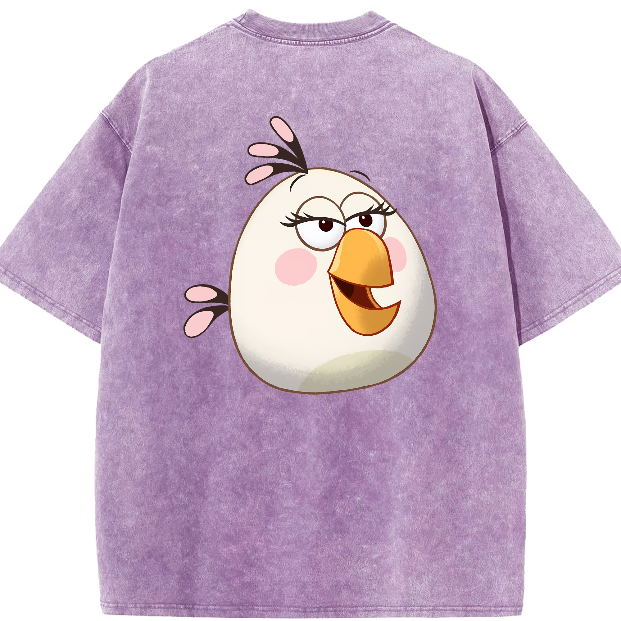 （画像用） Angry Birds アングリーバード 綿100% ヴィンテージ風 半袖Tシャツ（背面プリント）