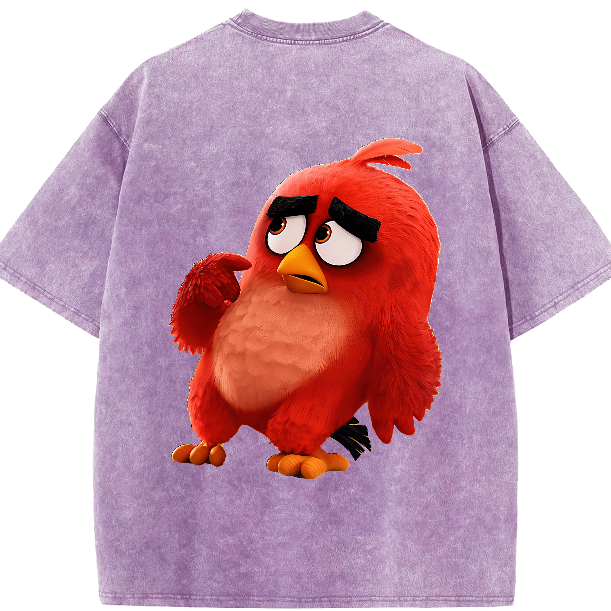 （画像用） Angry Birds アングリーバード 綿100% ヴィンテージ風 半袖Tシャツ（背面プリント）