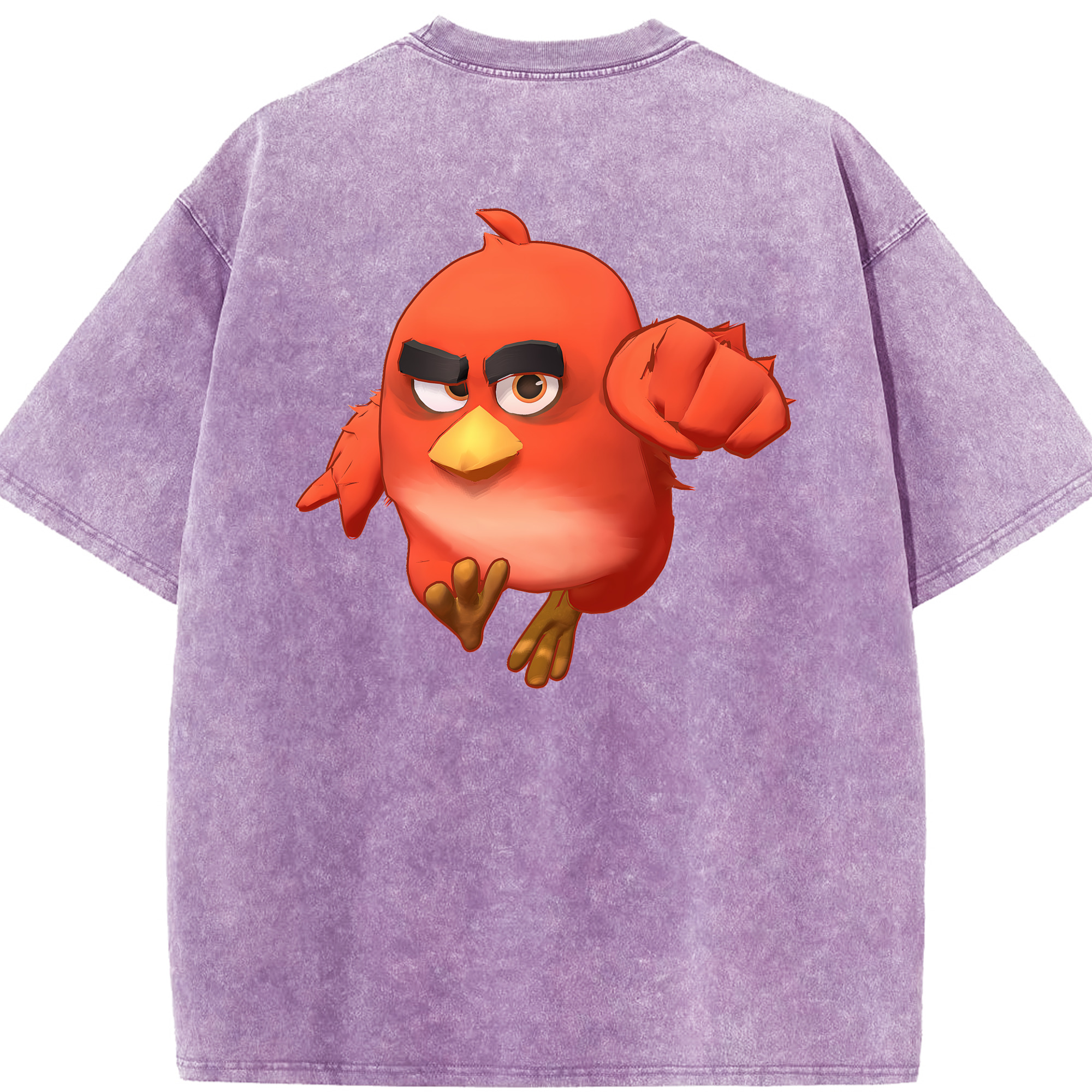 （画像用） Angry Birds アングリーバード 綿100% ヴィンテージ風 半袖Tシャツ（背面プリント）