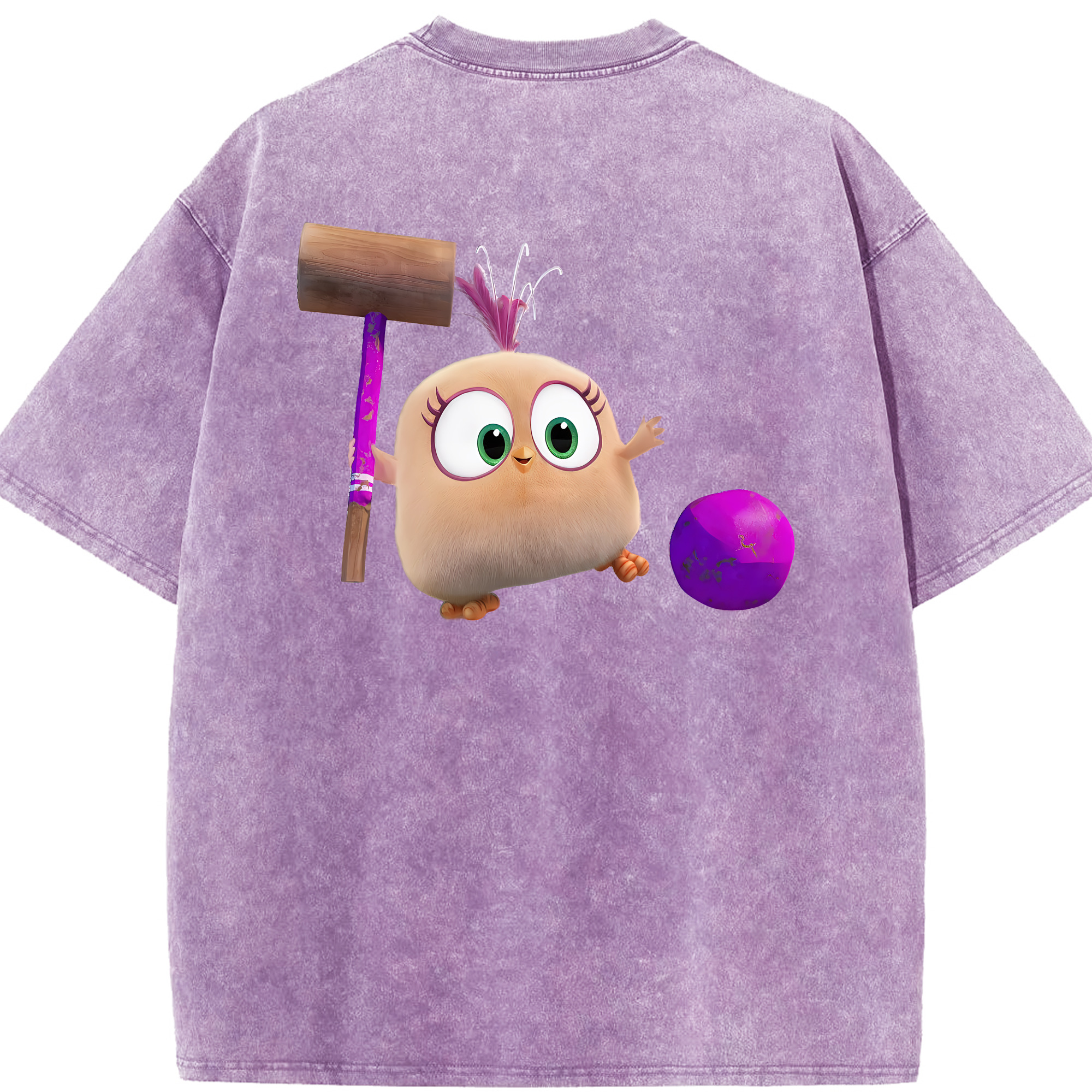 （画像用） Angry Birds アングリーバード 綿100% ヴィンテージ風 半袖Tシャツ（背面プリント）