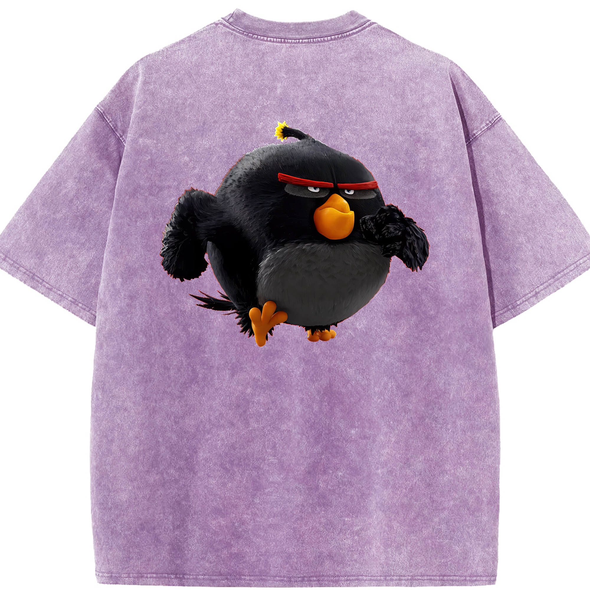 （画像用） Angry Birds アングリーバード 綿100% ヴィンテージ風 半袖Tシャツ（背面プリント）
