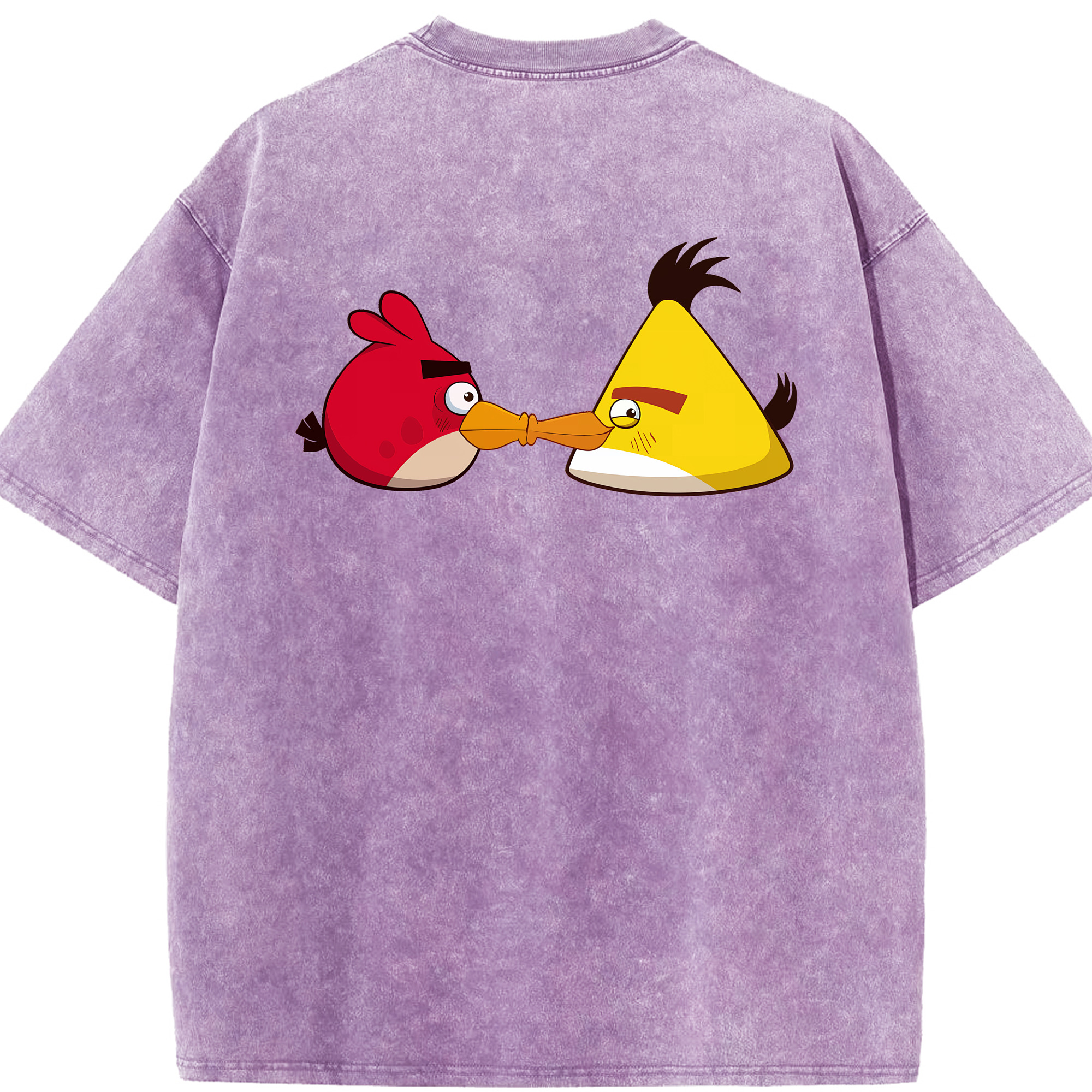 （画像用） Angry Birds アングリーバード 綿100% ヴィンテージ風 半袖Tシャツ（背面プリント）