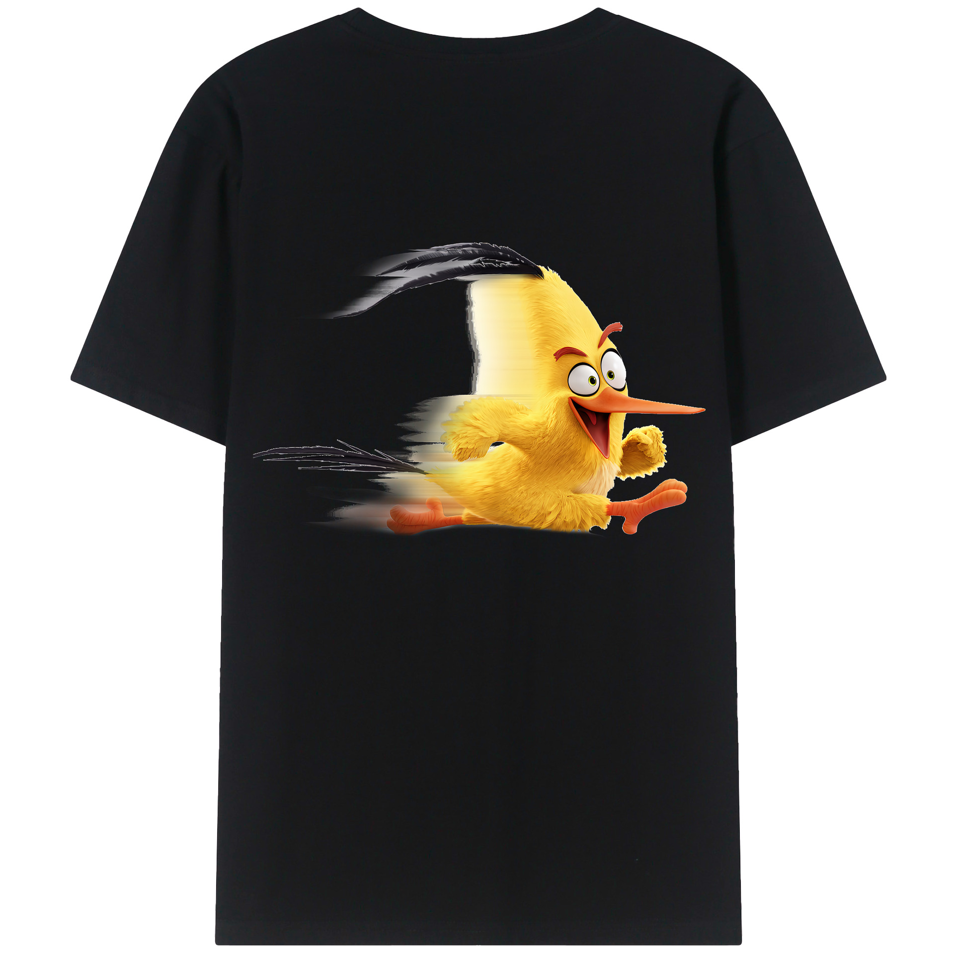 （画像用） Angry Birds アングリーバード 綿100％ メンズ半袖Tシャツ（バックプリント） 通気性
