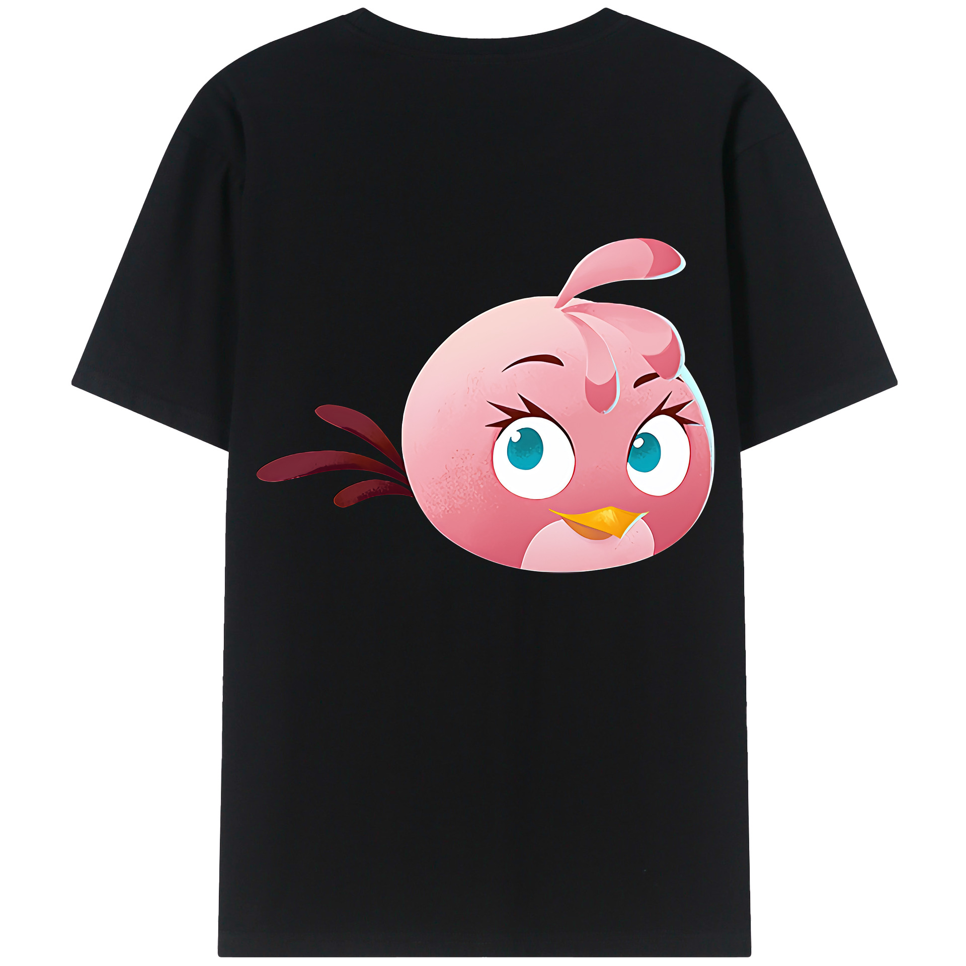 （画像用） Angry Birds アングリーバード 綿100％ メンズ半袖Tシャツ（バックプリント） 通気性