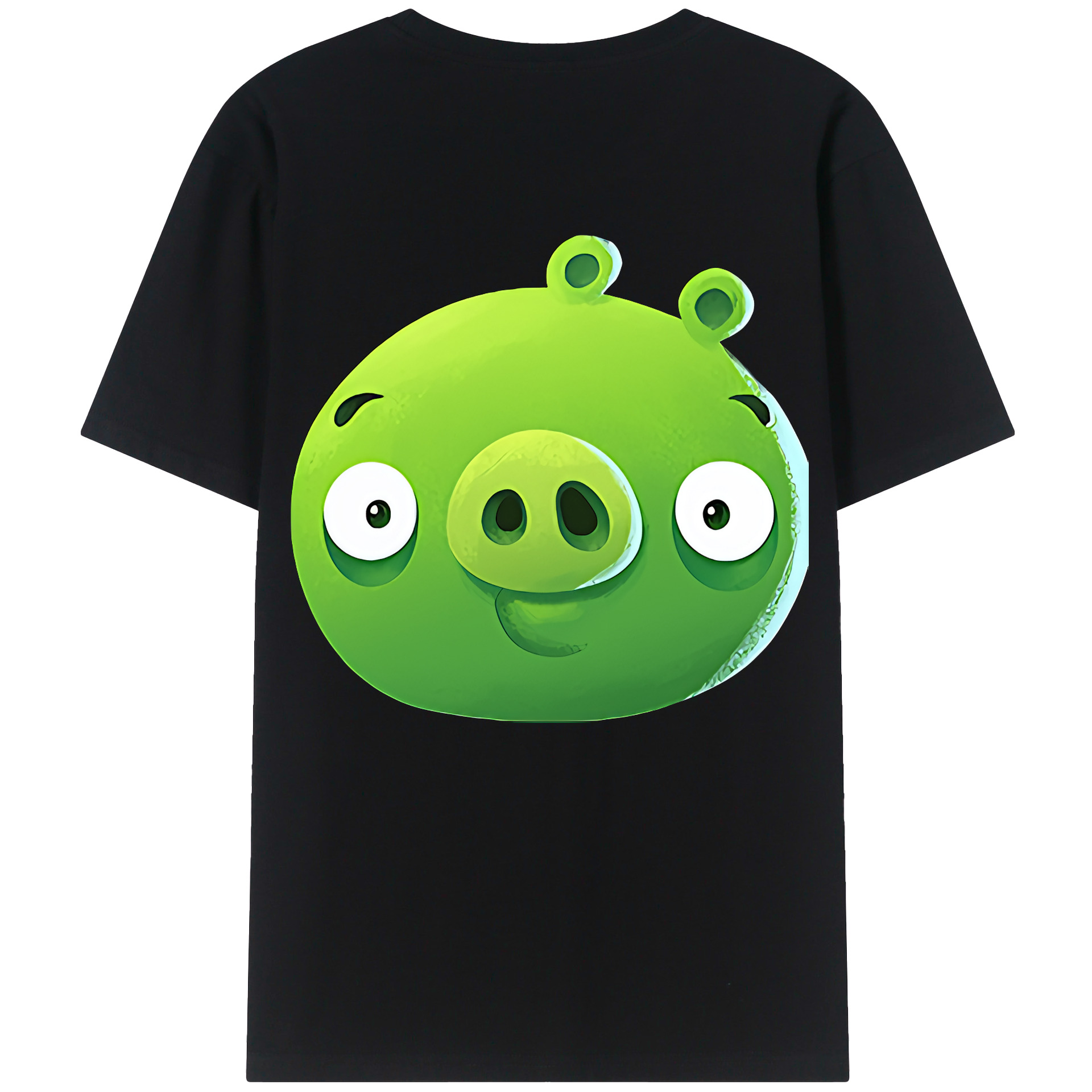 （画像用） Angry Birds アングリーバード 綿100％ メンズ半袖Tシャツ（バックプリント） 通気性