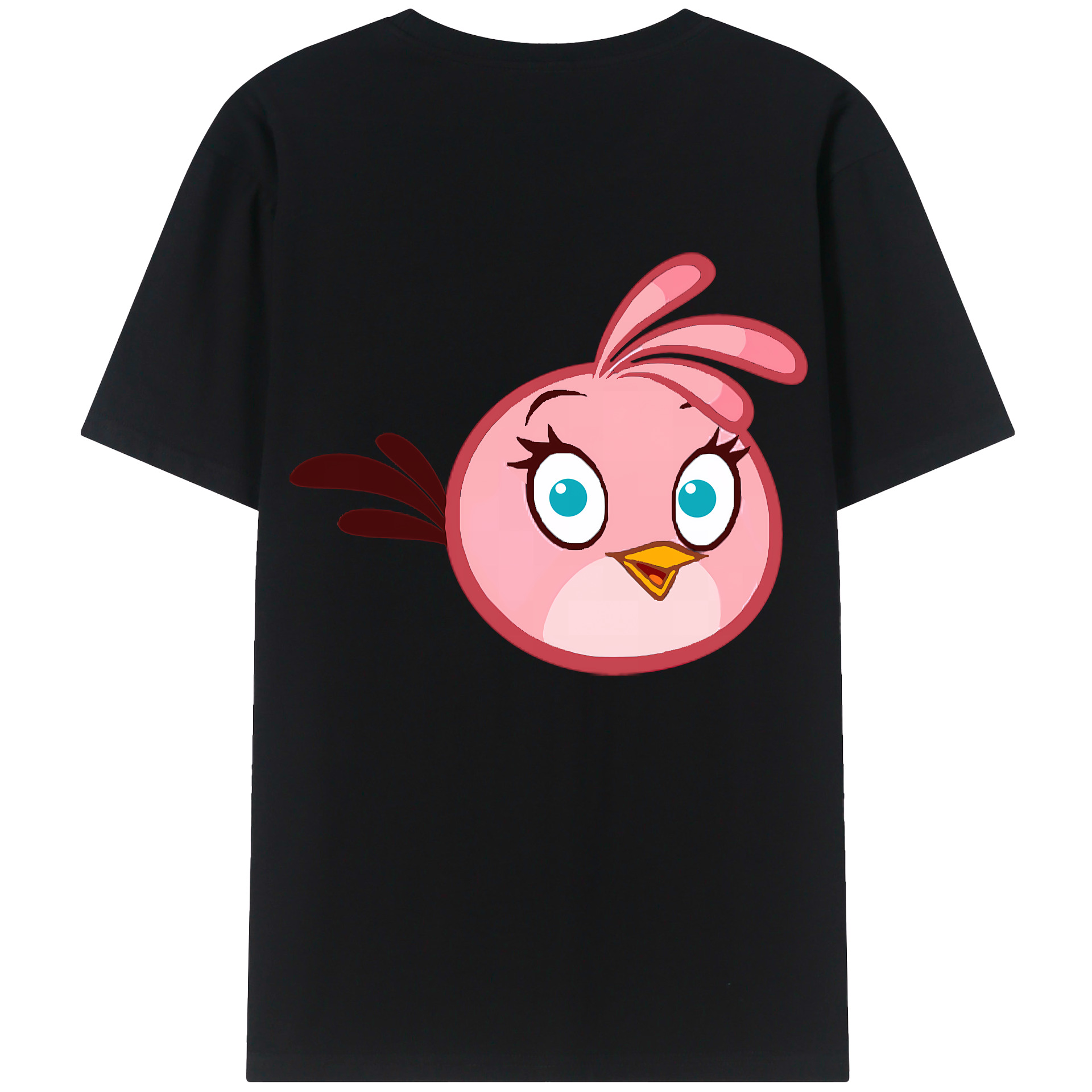 （画像用） Angry Birds アングリーバード 綿100％ メンズ半袖Tシャツ（バックプリント） 通気性