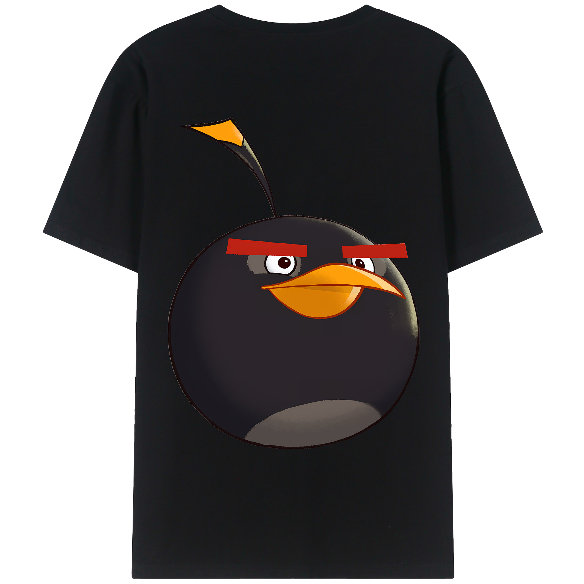 （画像用） Angry Birds アングリーバード 綿100％ メンズ半袖Tシャツ（バックプリント） 通気性