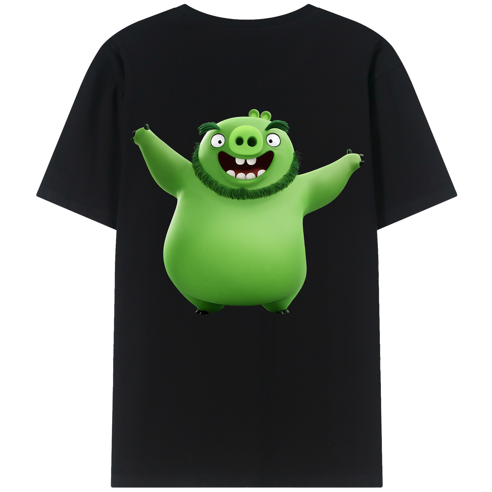 （画像用） Angry Birds アングリーバード 綿100％ メンズ半袖Tシャツ（バックプリント） 通気性