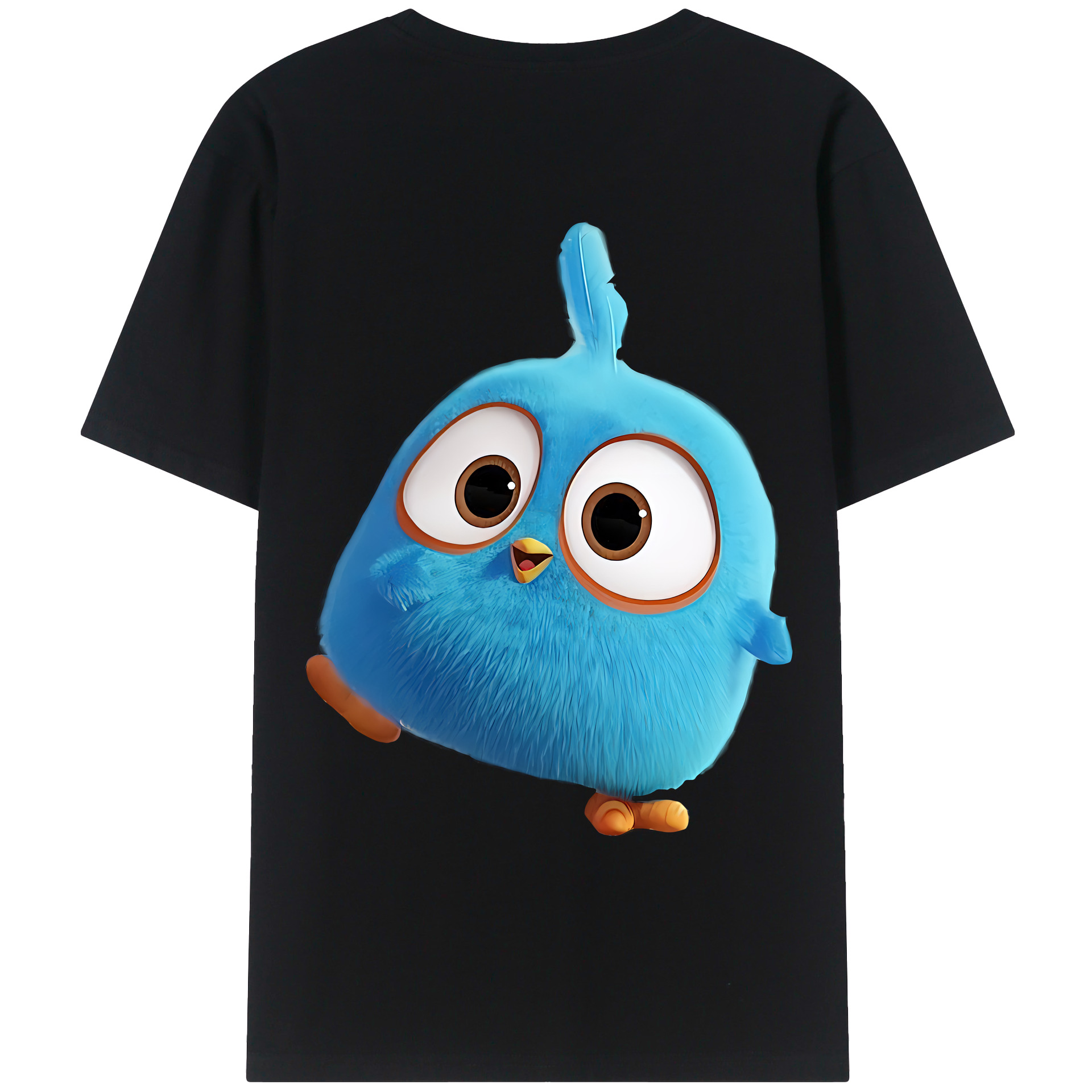 （画像用） Angry Birds アングリーバード 綿100％ メンズ半袖Tシャツ（バックプリント） 通気性