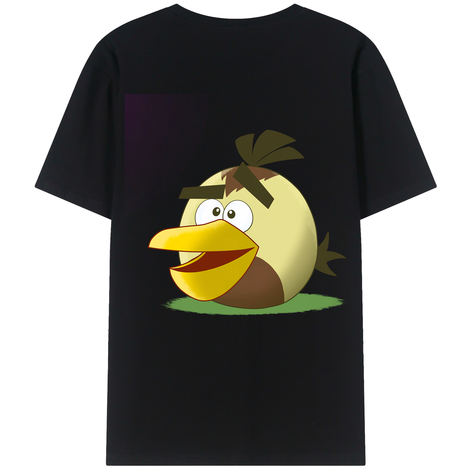 （画像用） Angry Birds アングリーバード 綿100％ メンズ半袖Tシャツ（バックプリント） 通気性