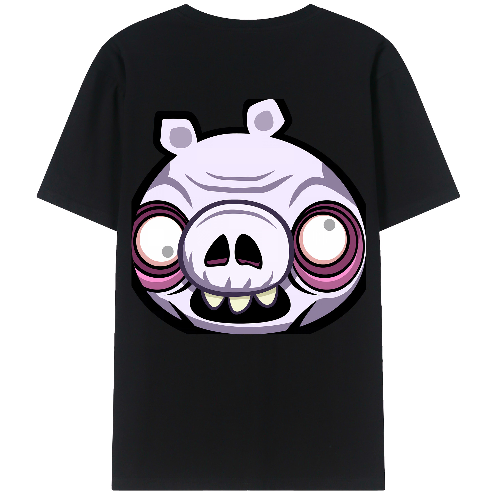 （画像用） Angry Birds アングリーバード 綿100％ メンズ半袖Tシャツ（バックプリント） 通気性