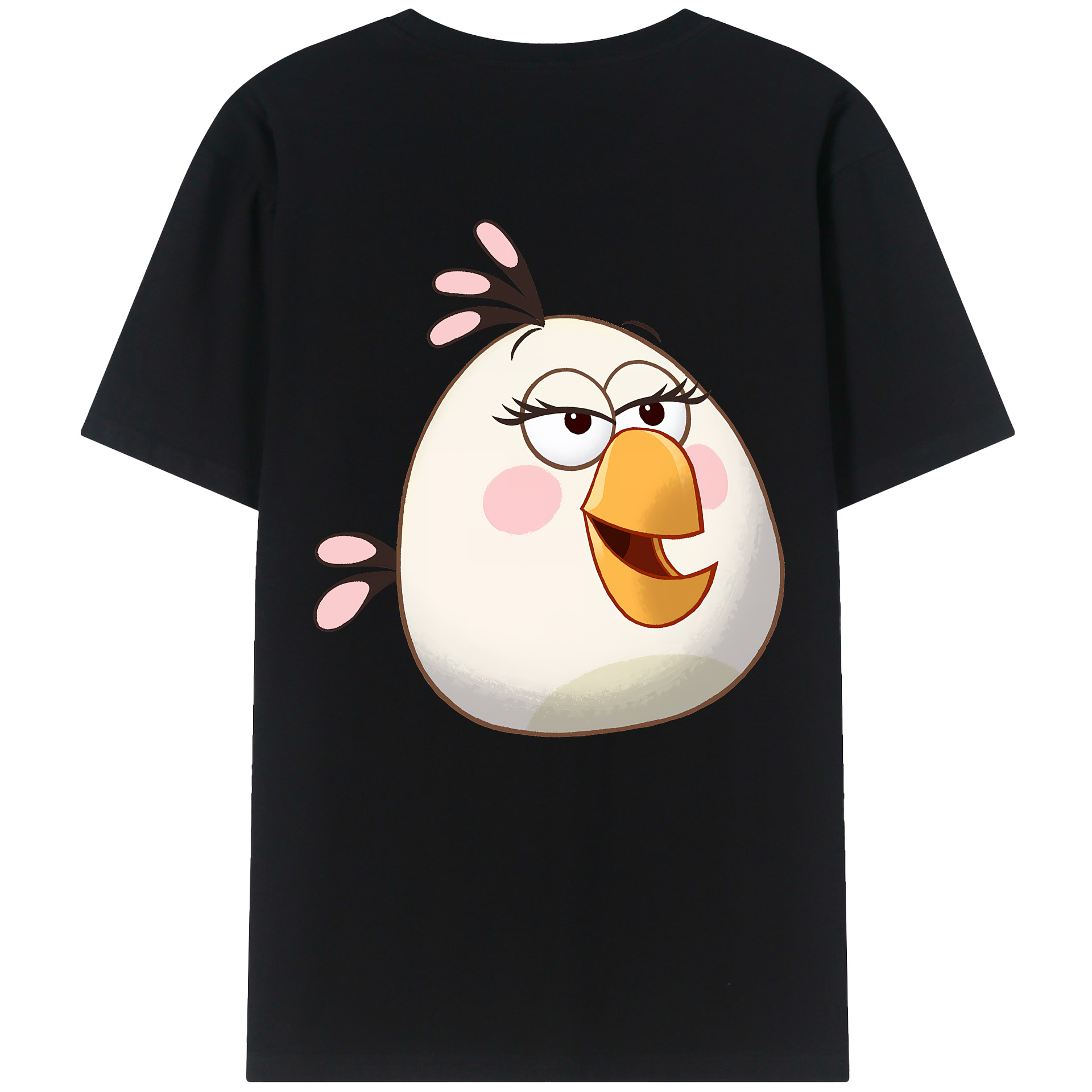 （画像用） Angry Birds アングリーバード 綿100％ メンズ半袖Tシャツ（バックプリント） 通気性