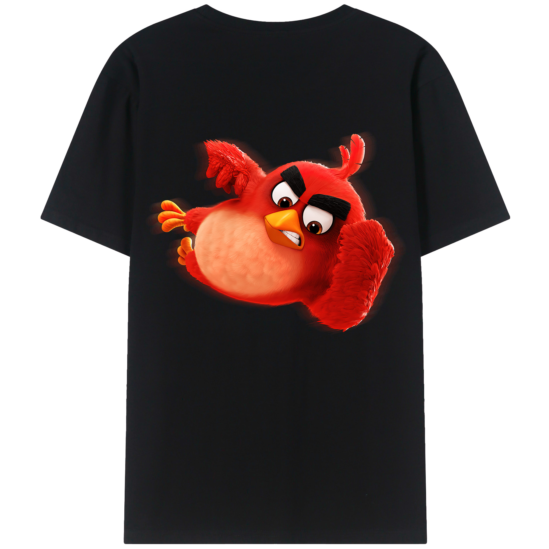 （画像用） Angry Birds アングリーバード 綿100％ メンズ半袖Tシャツ（バックプリント） 通気性