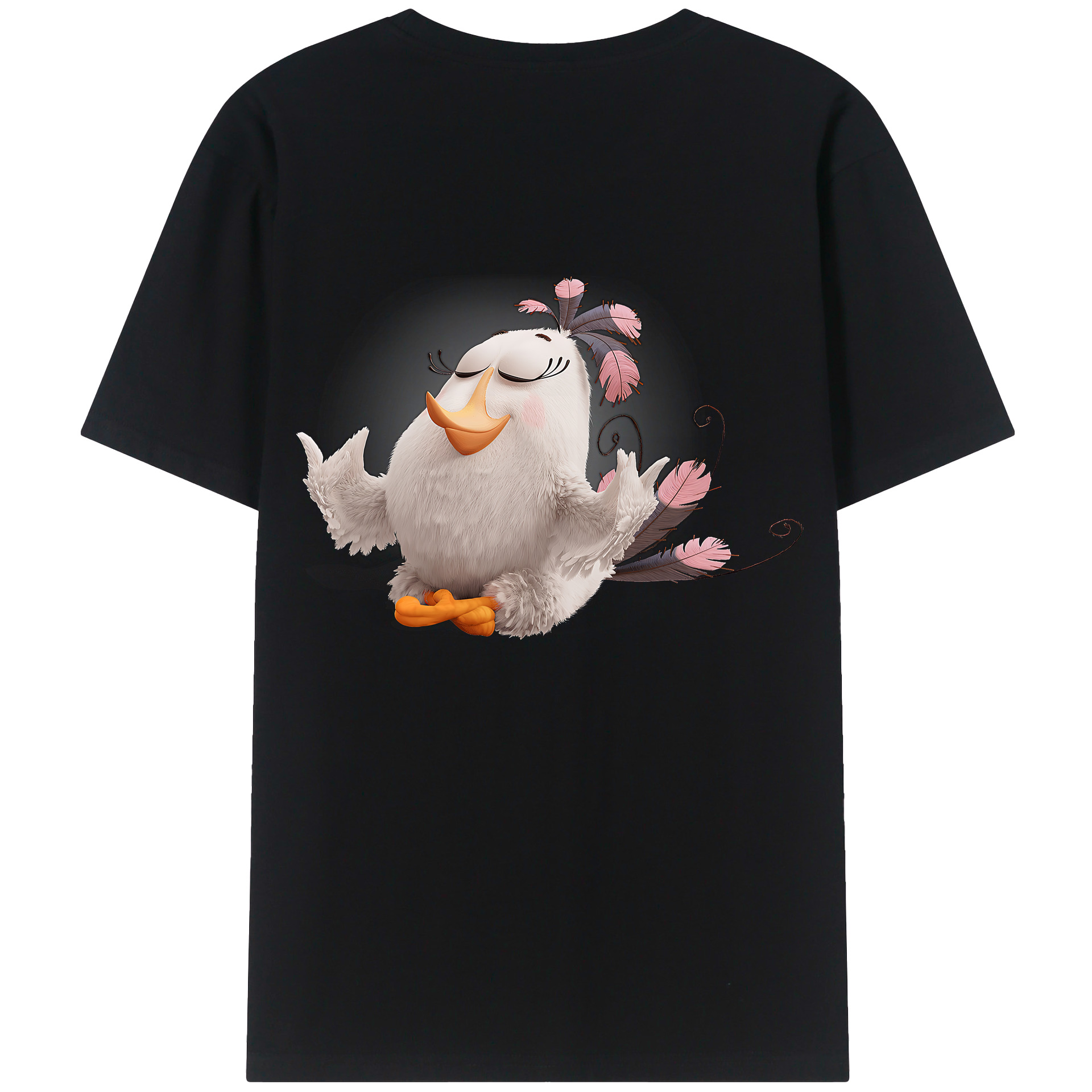 （画像用） Angry Birds アングリーバード 綿100％ メンズ半袖Tシャツ（バックプリント） 通気性