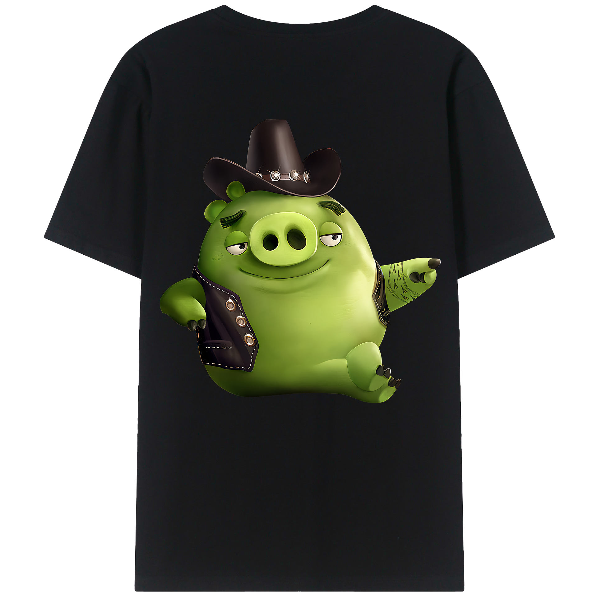 （画像用） Angry Birds アングリーバード 綿100％ メンズ半袖Tシャツ（バックプリント） 通気性