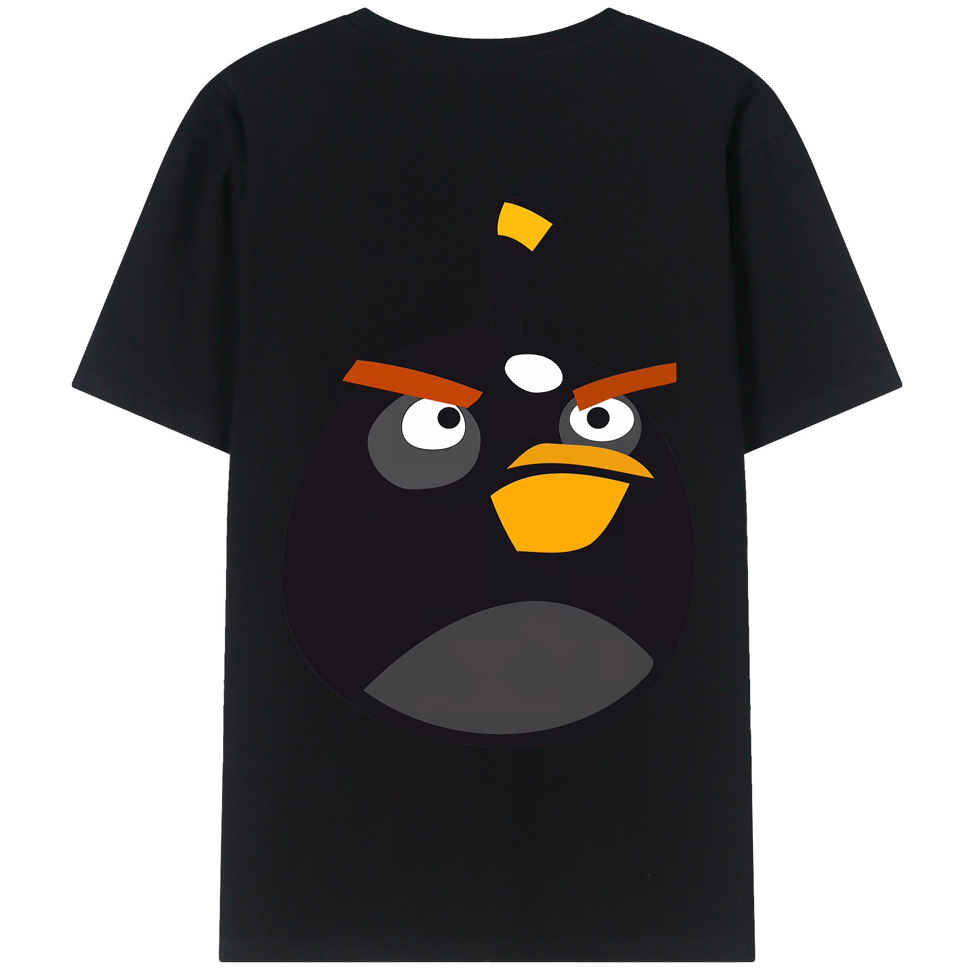 （画像用） Angry Birds アングリーバード 綿100％ メンズ半袖Tシャツ（バックプリント） 通気性