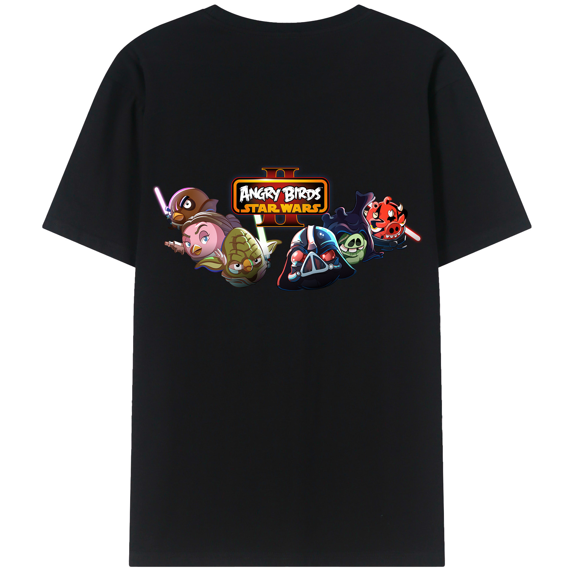 （画像用） Angry Birds アングリーバード 綿100％ メンズ半袖Tシャツ（バックプリント） 通気性