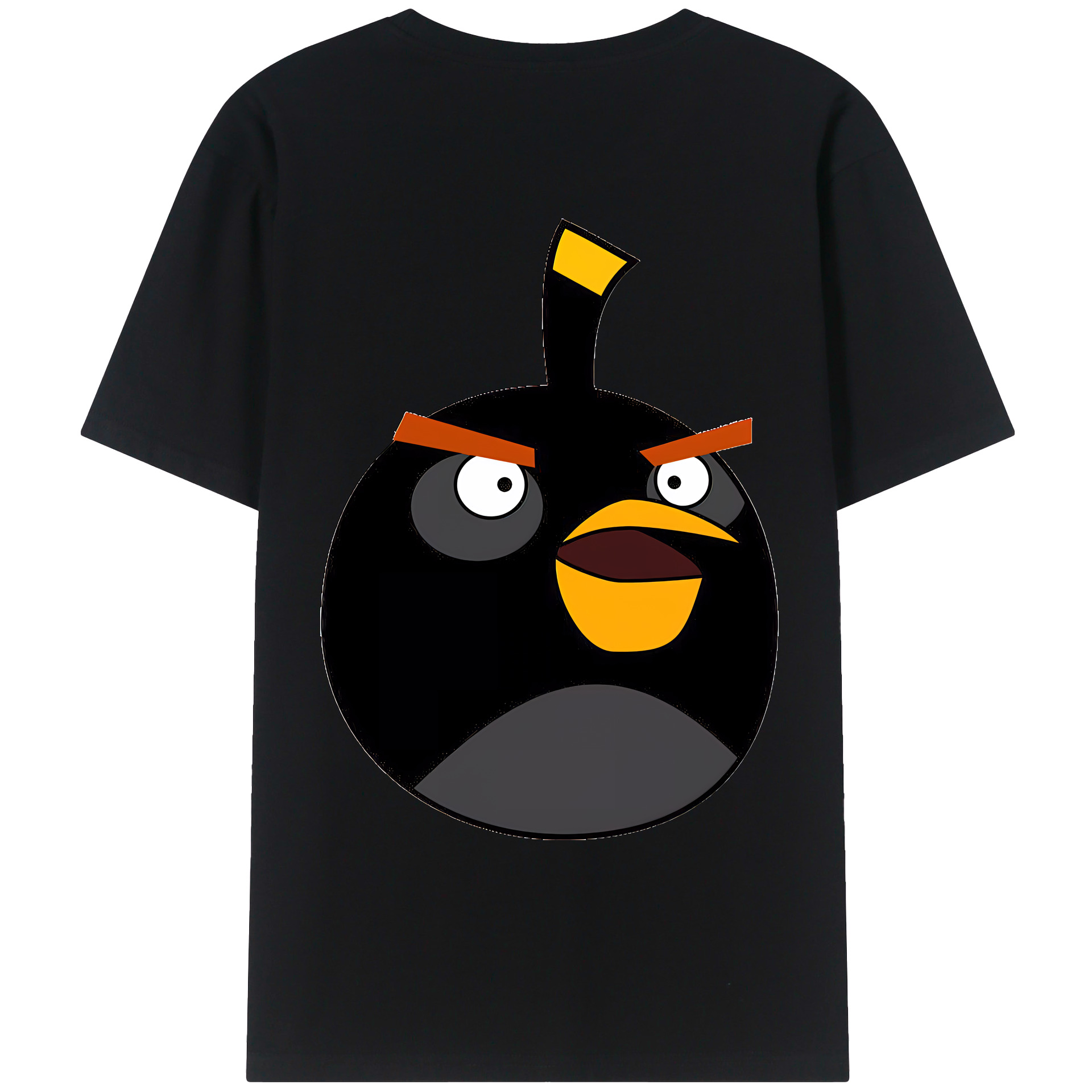 （画像用） Angry Birds アングリーバード 綿100％ メンズ半袖Tシャツ（バックプリント） 通気性