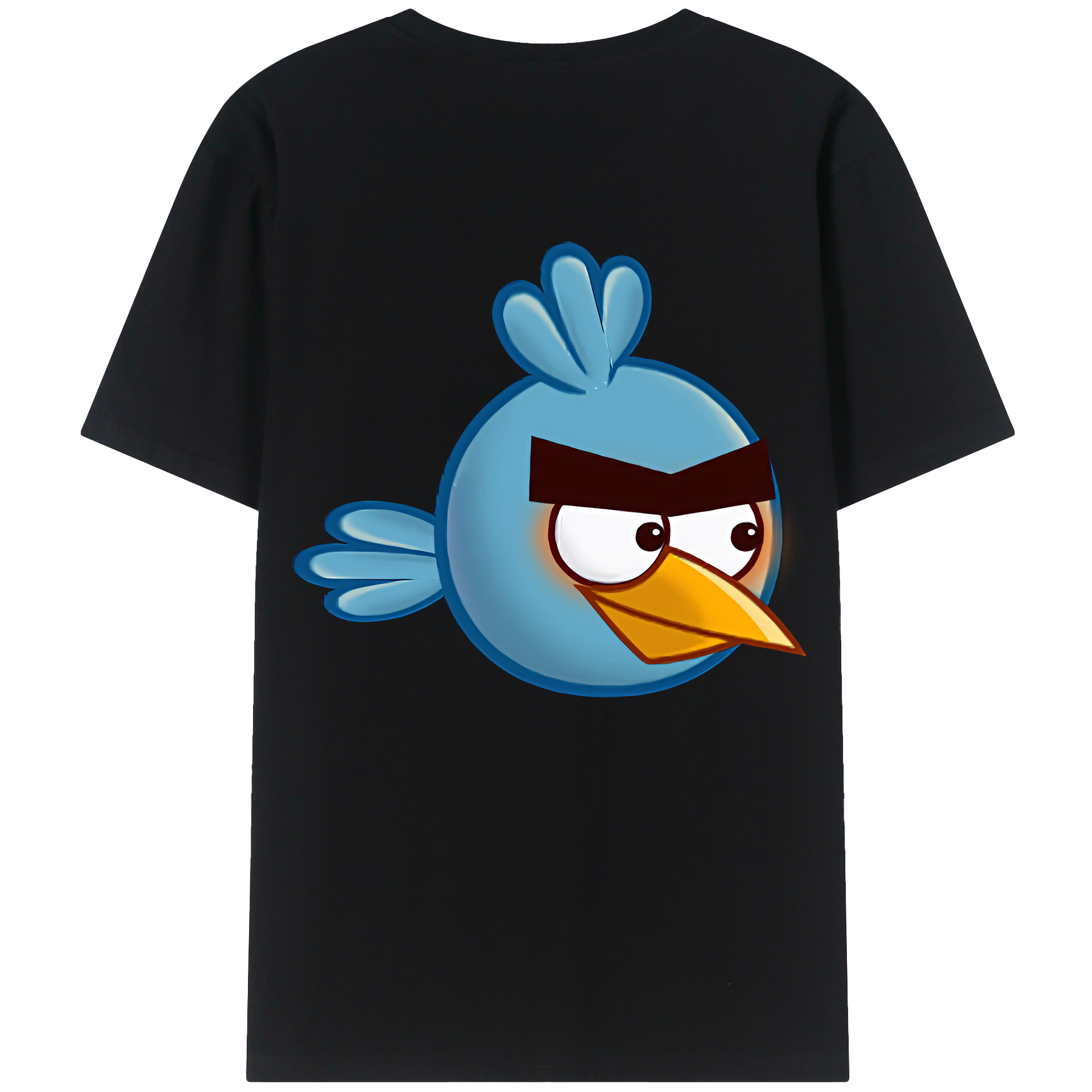 （画像用） Angry Birds アングリーバード 綿100％ メンズ半袖Tシャツ（バックプリント） 通気性