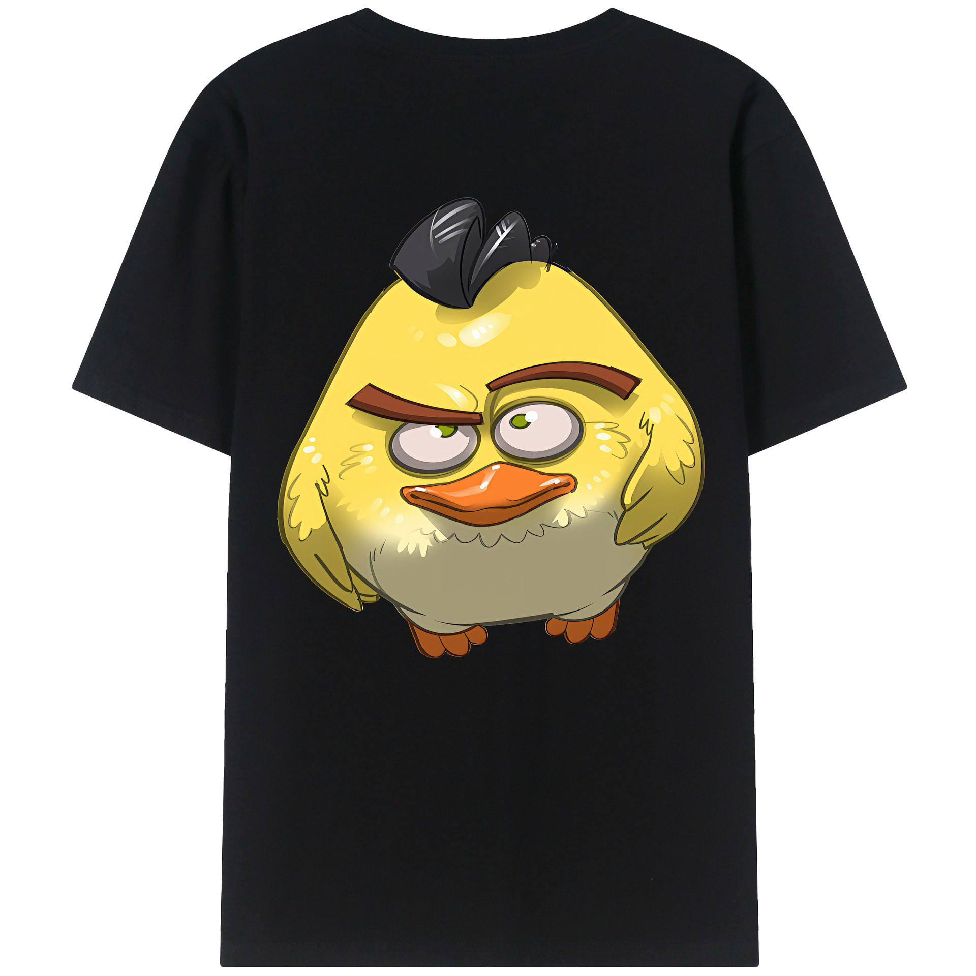 （画像用） Angry Birds アングリーバード 綿100％ メンズ半袖Tシャツ（バックプリント） 通気性