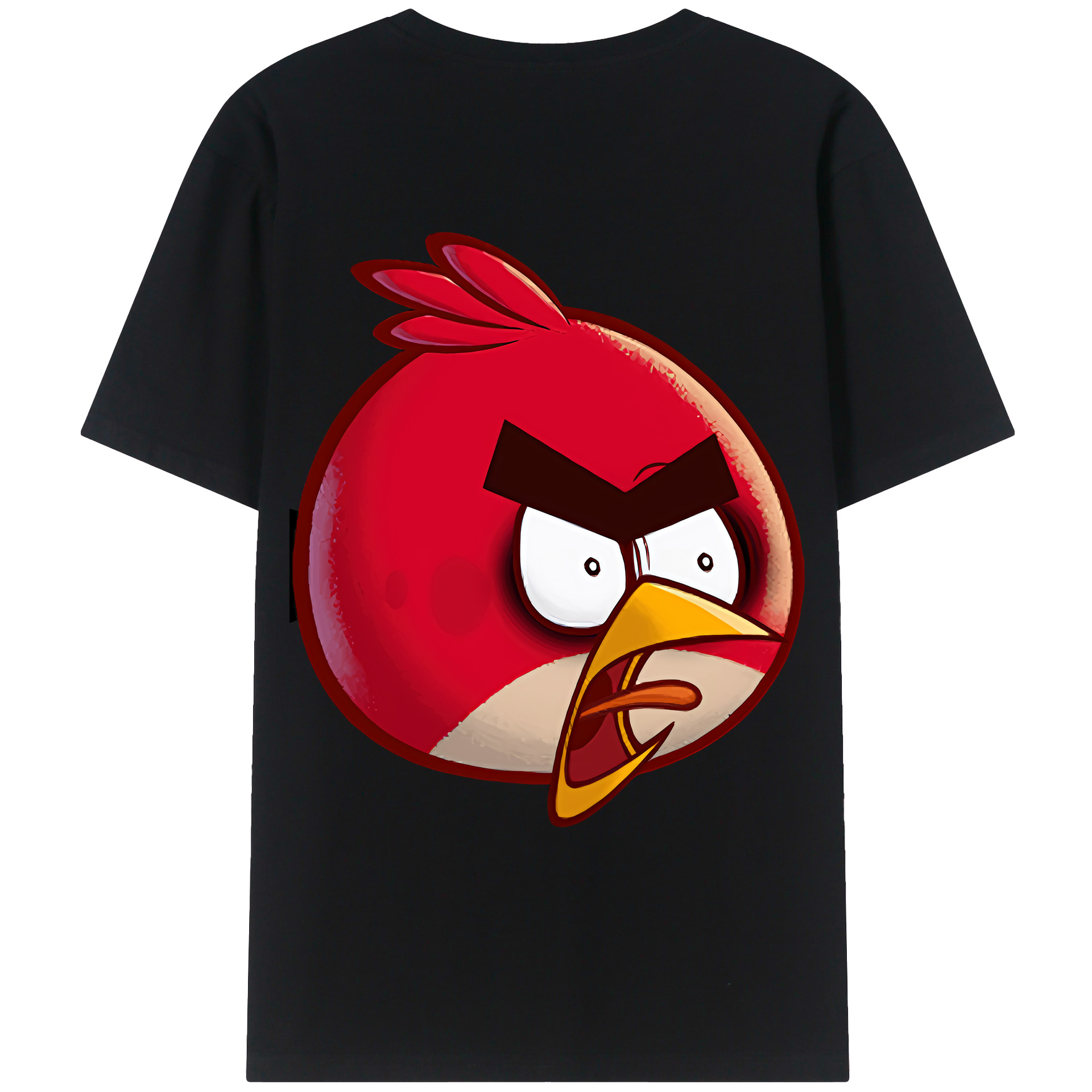 （画像用） Angry Birds アングリーバード 綿100％ メンズ半袖Tシャツ（バックプリント） 通気性