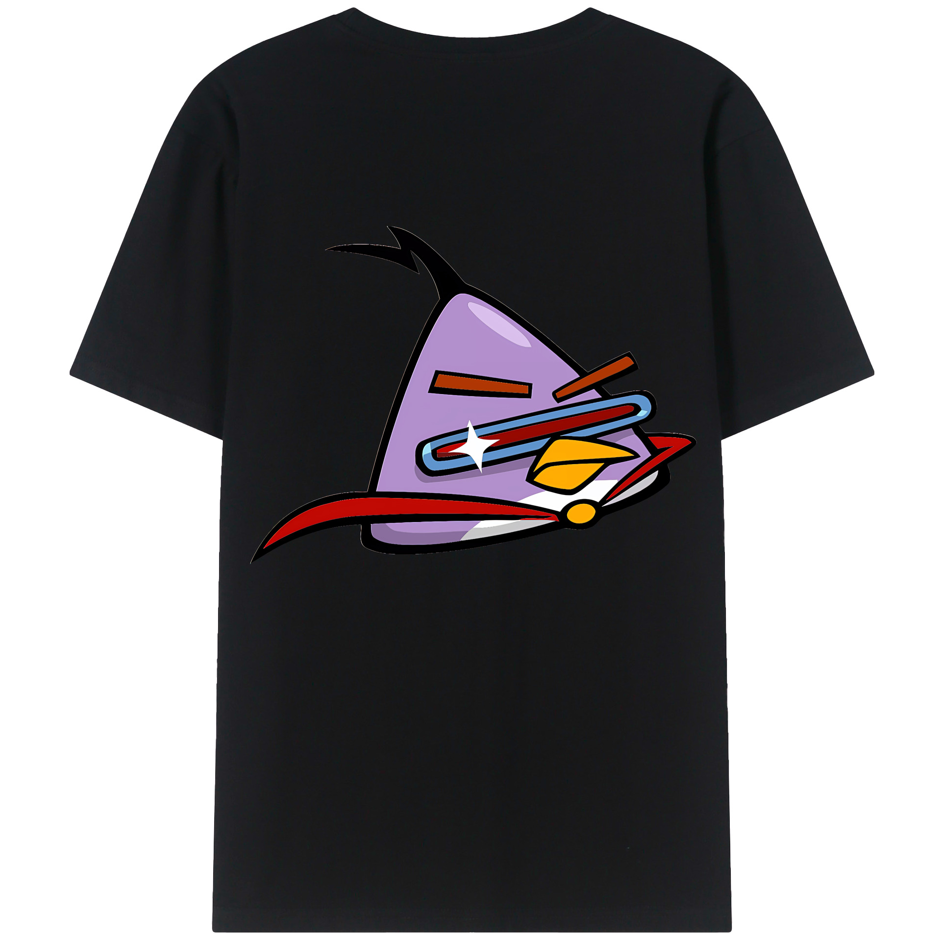 （画像用） Angry Birds アングリーバード 綿100％ メンズ半袖Tシャツ（バックプリント） 通気性