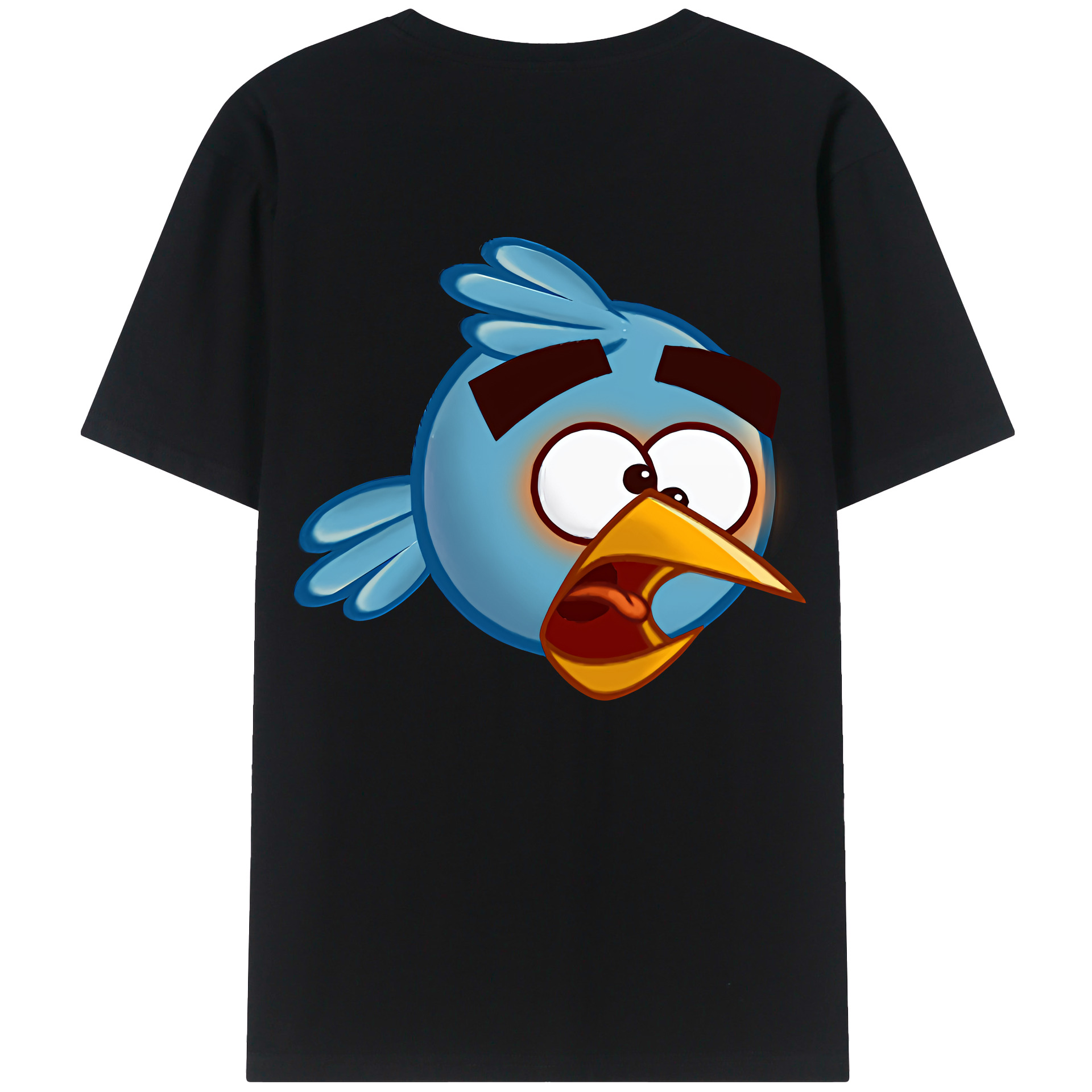 （画像用） Angry Birds アングリーバード 綿100％ メンズ半袖Tシャツ（バックプリント） 通気性