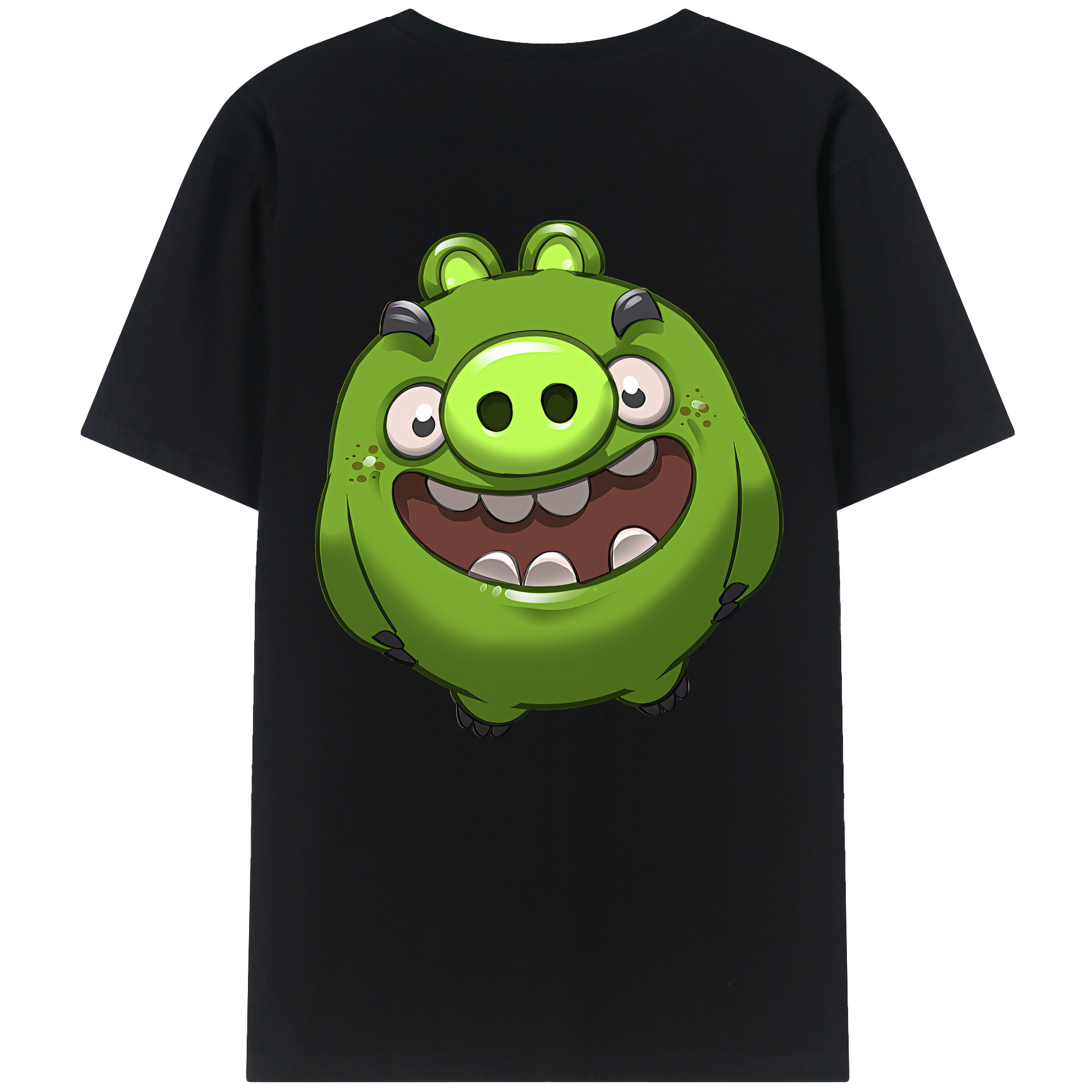 （画像用） Angry Birds アングリーバード 綿100％ メンズ半袖Tシャツ（バックプリント） 通気性