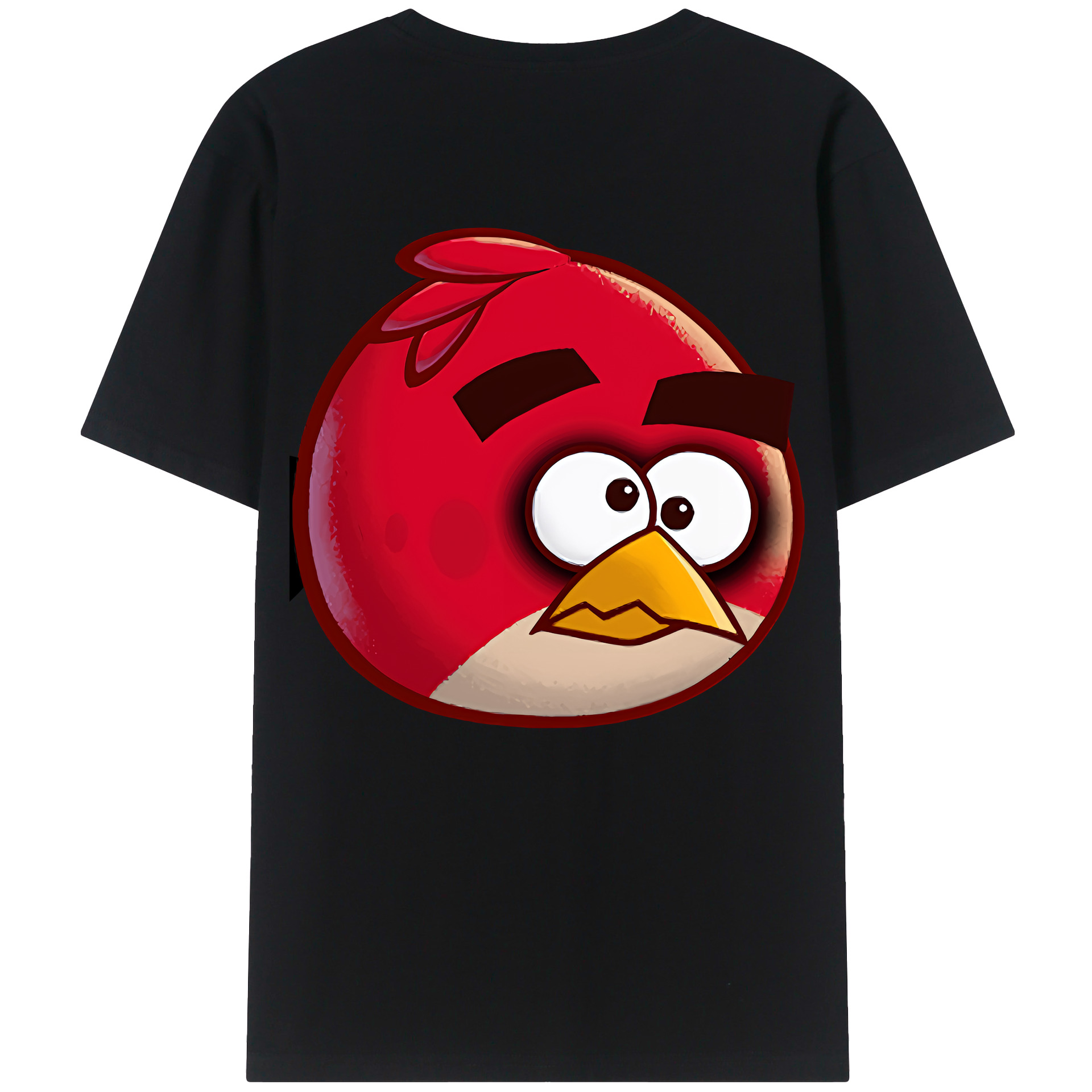 （画像用） Angry Birds アングリーバード 綿100％ メンズ半袖Tシャツ（バックプリント） 通気性
