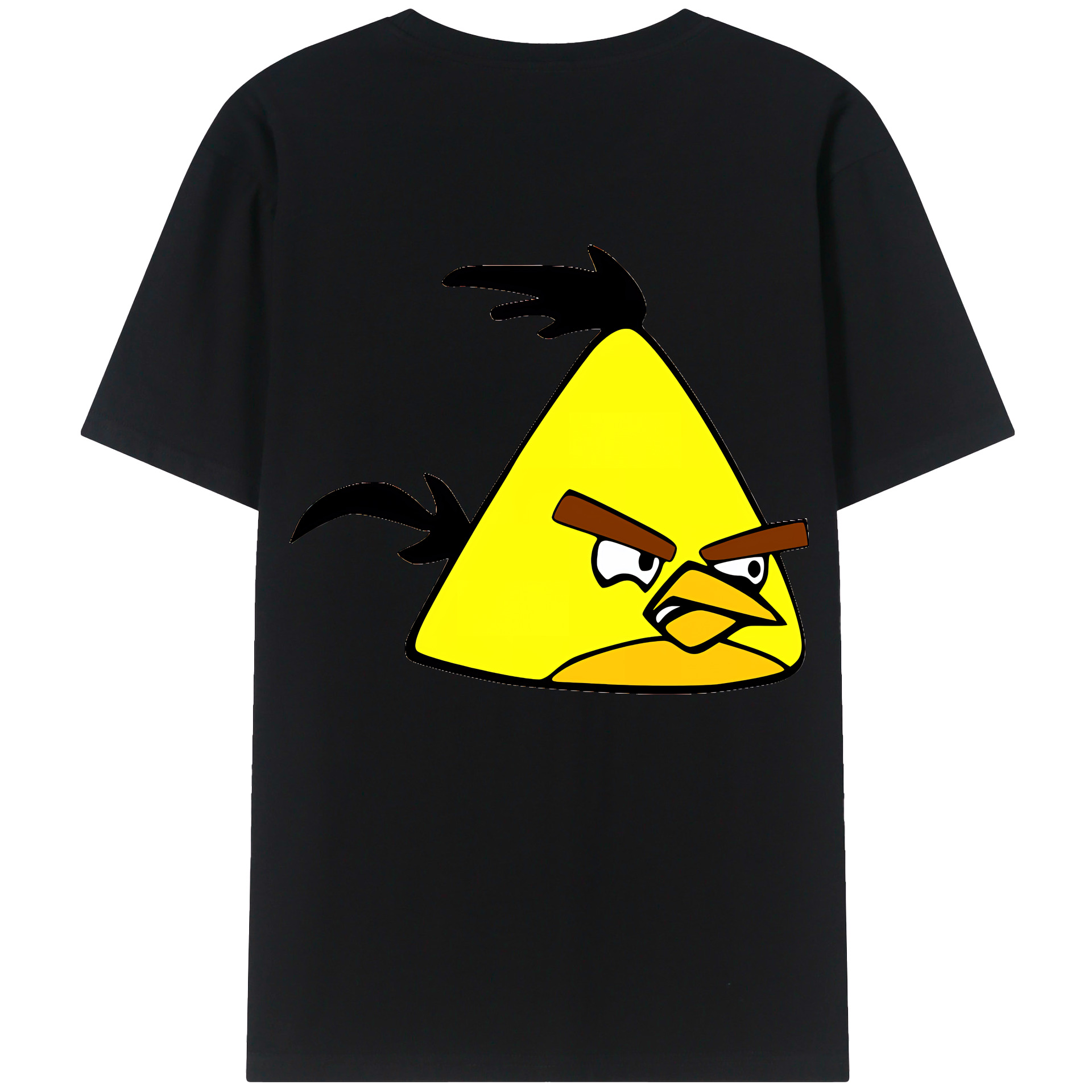 （画像用） Angry Birds アングリーバード 綿100％ メンズ半袖Tシャツ（バックプリント） 通気性