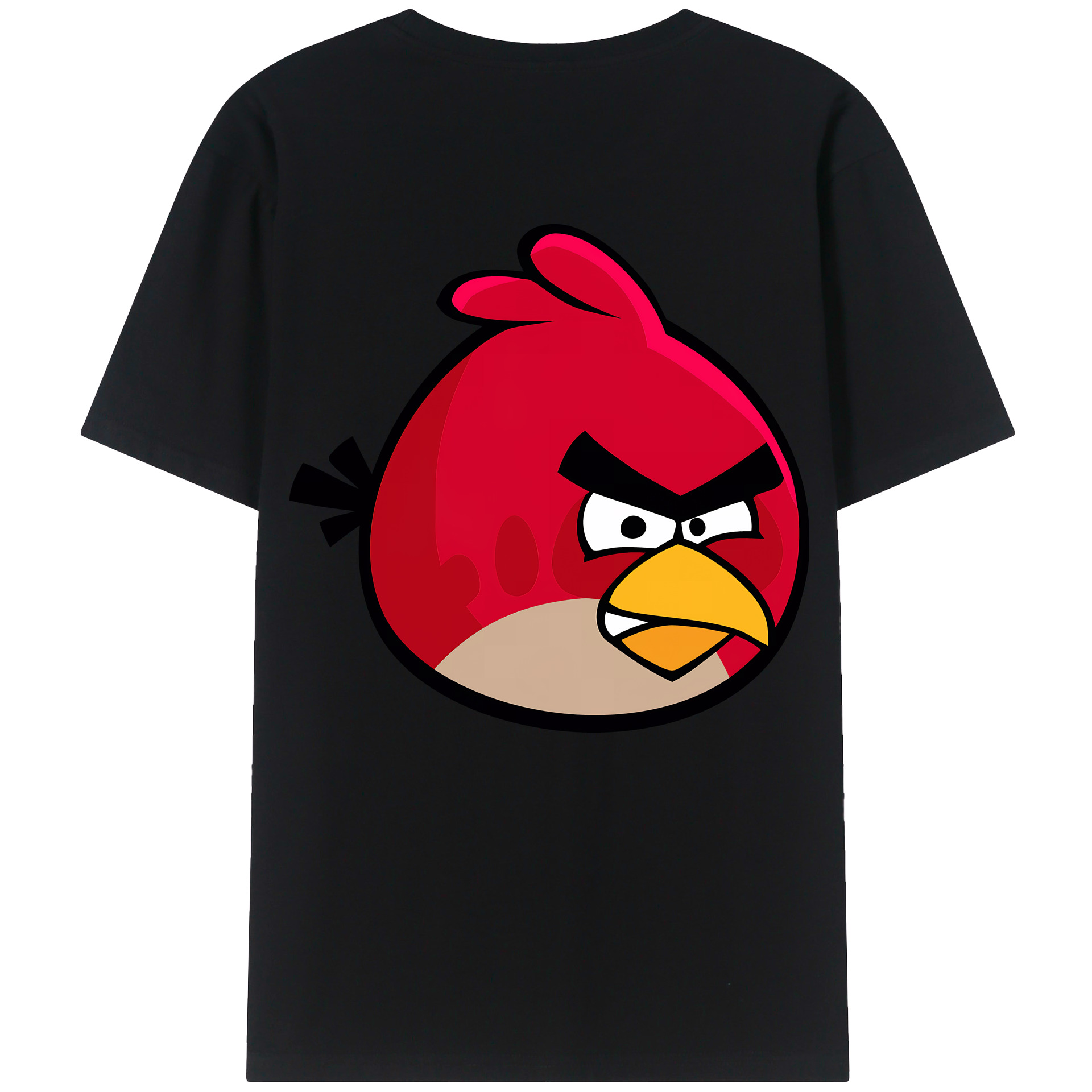（画像用） Angry Birds アングリーバード 綿100％ メンズ半袖Tシャツ（バックプリント） 通気性