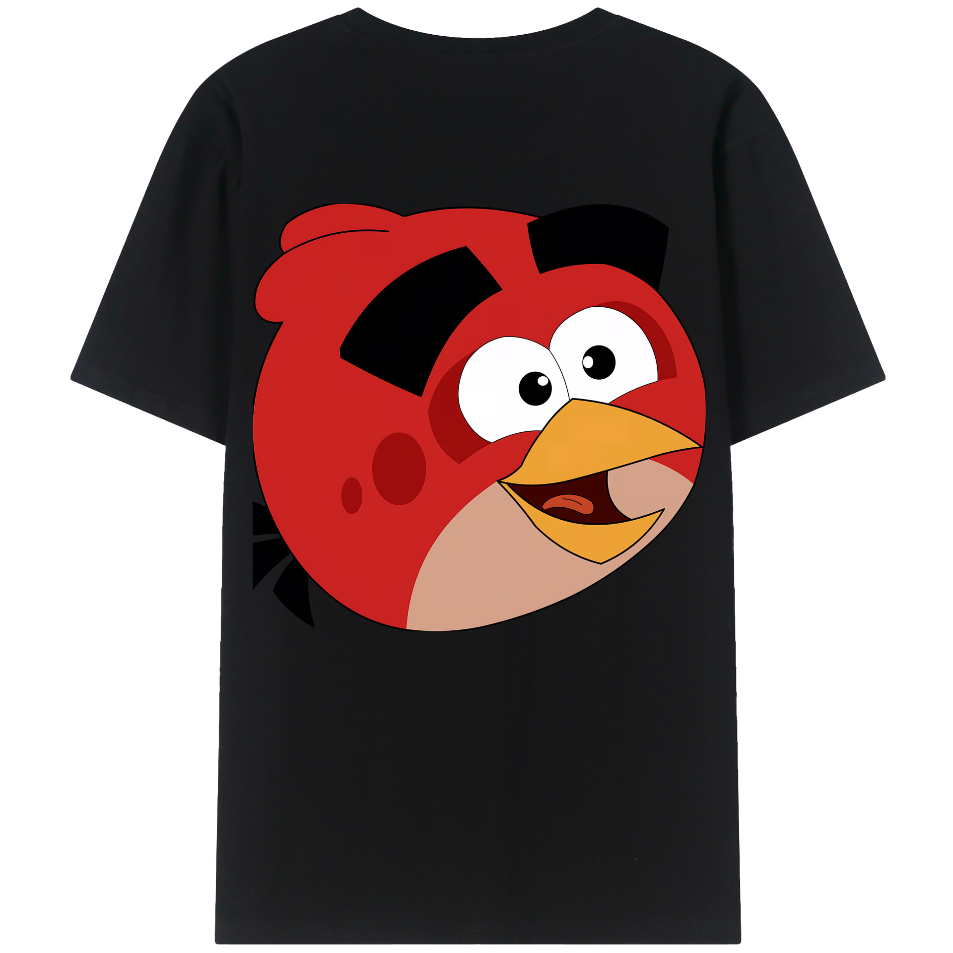 （画像用） Angry Birds アングリーバード 綿100％ メンズ半袖Tシャツ（バックプリント） 通気性