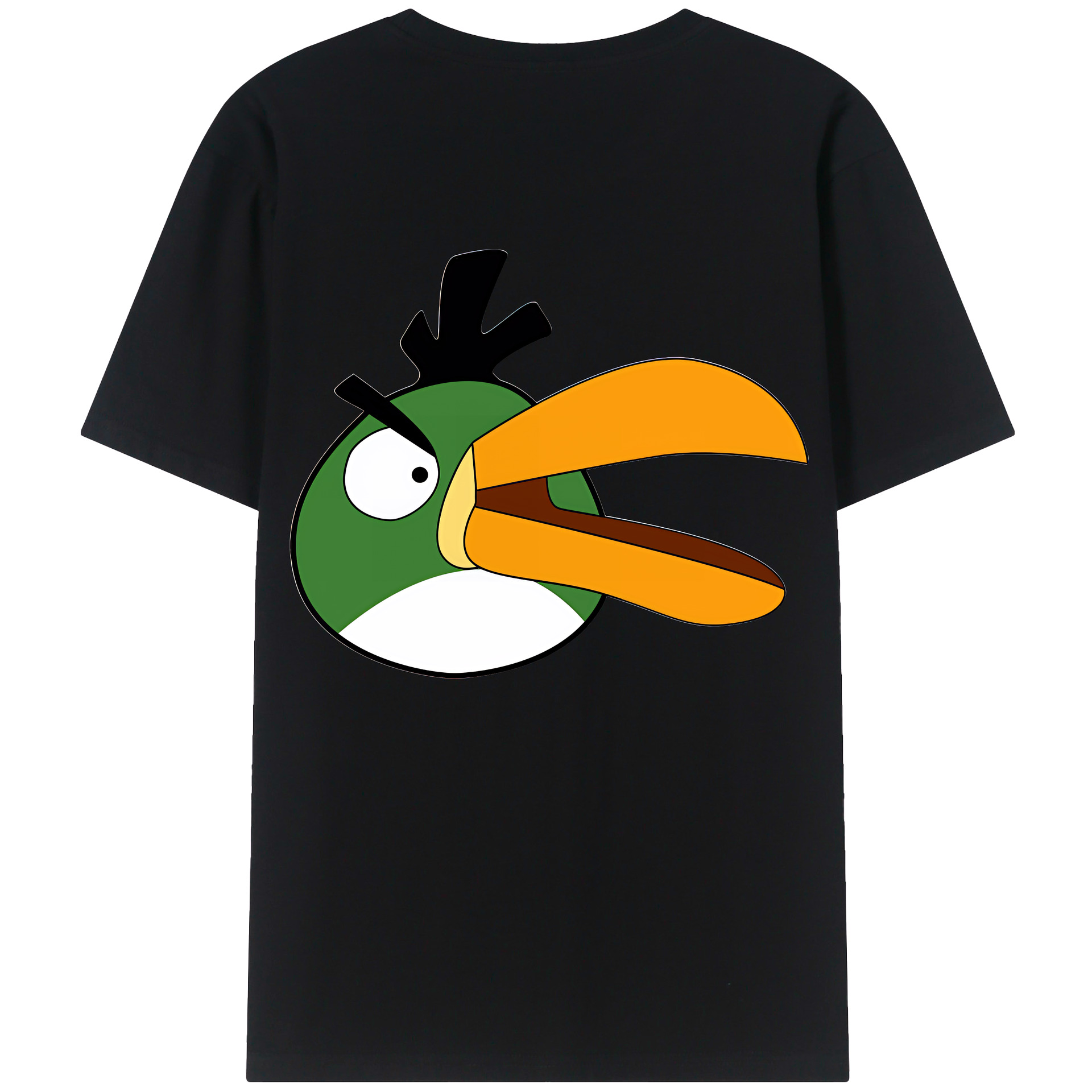（画像用） Angry Birds アングリーバード 綿100％ メンズ半袖Tシャツ（バックプリント） 通気性