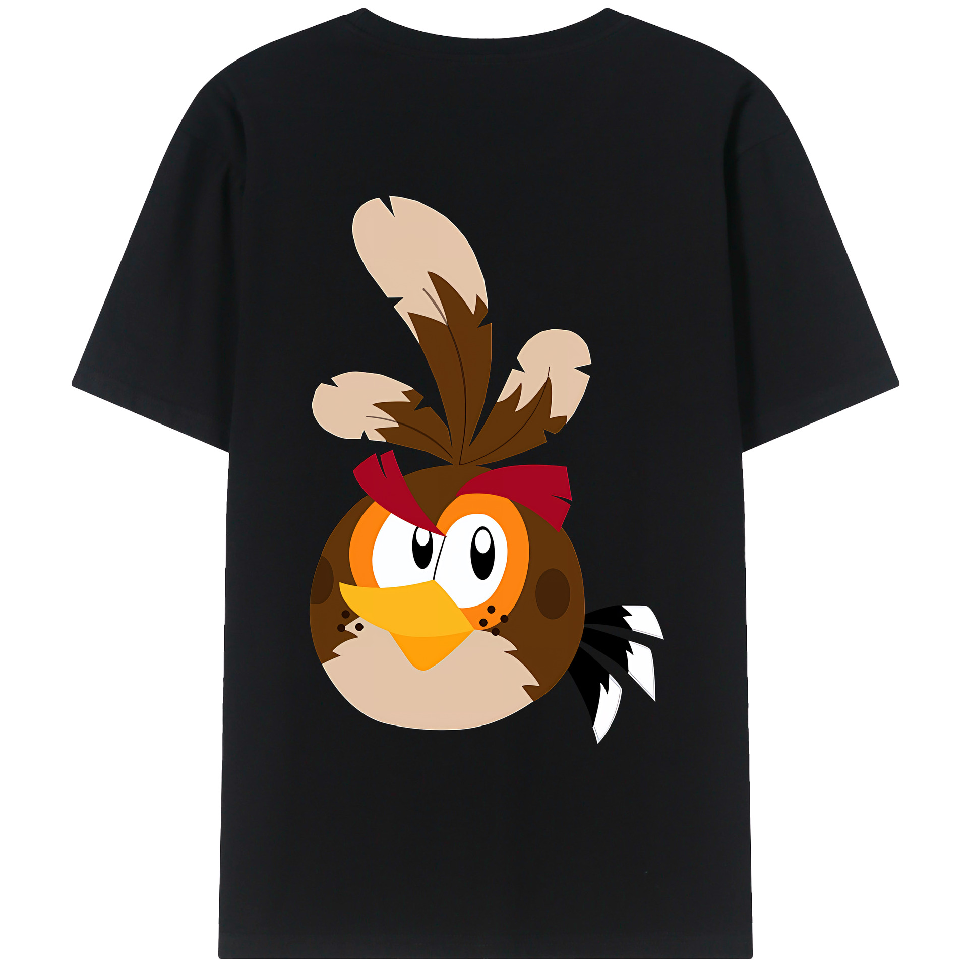（画像用） Angry Birds アングリーバード 綿100％ メンズ半袖Tシャツ（バックプリント） 通気性