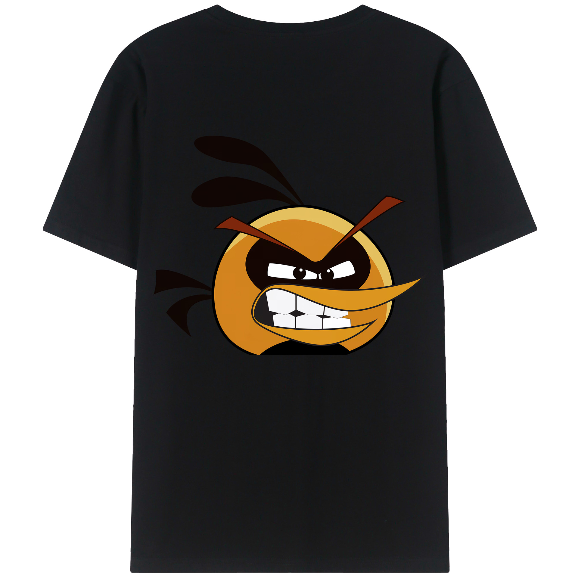 （画像用） Angry Birds アングリーバード 綿100％ メンズ半袖Tシャツ（バックプリント） 通気性