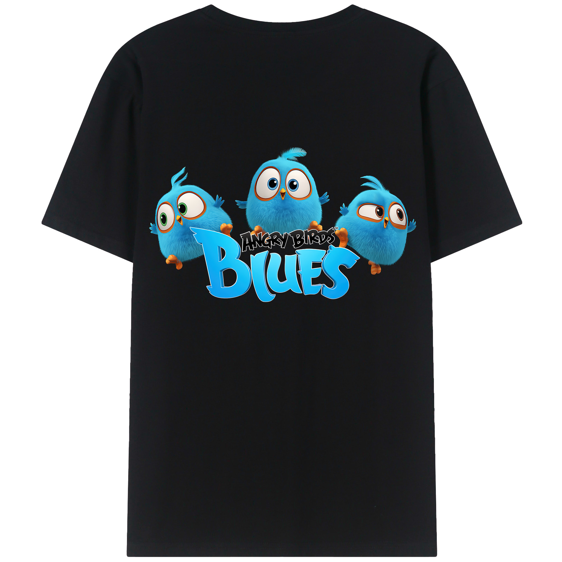 （画像用） Angry Birds アングリーバード 綿100％ メンズ半袖Tシャツ（バックプリント） 通気性