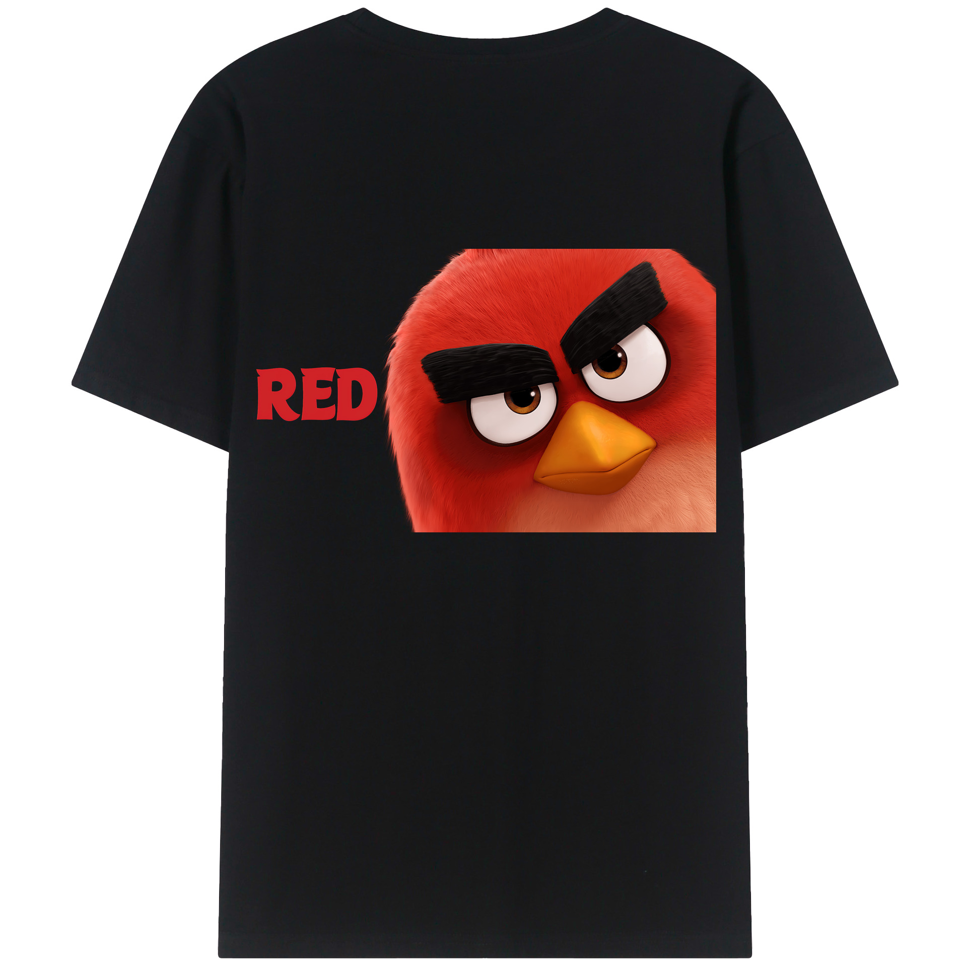 （画像用） Angry Birds アングリーバード 綿100％ メンズ半袖Tシャツ（バックプリント） 通気性