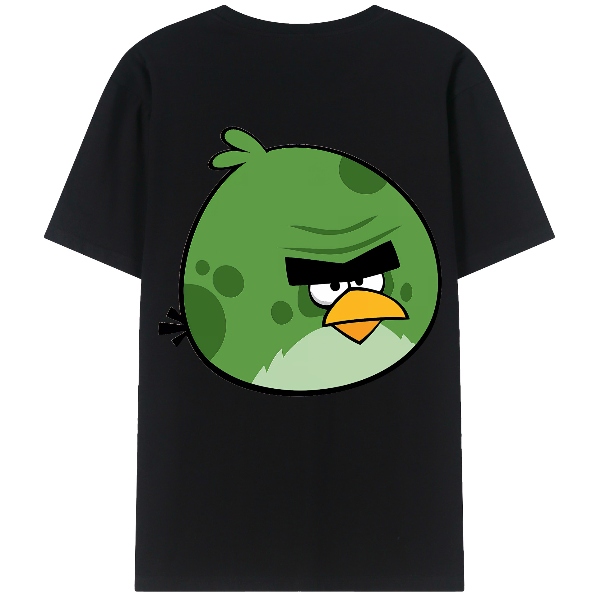 （画像用） Angry Birds アングリーバード 綿100％ メンズ半袖Tシャツ（バックプリント） 通気性