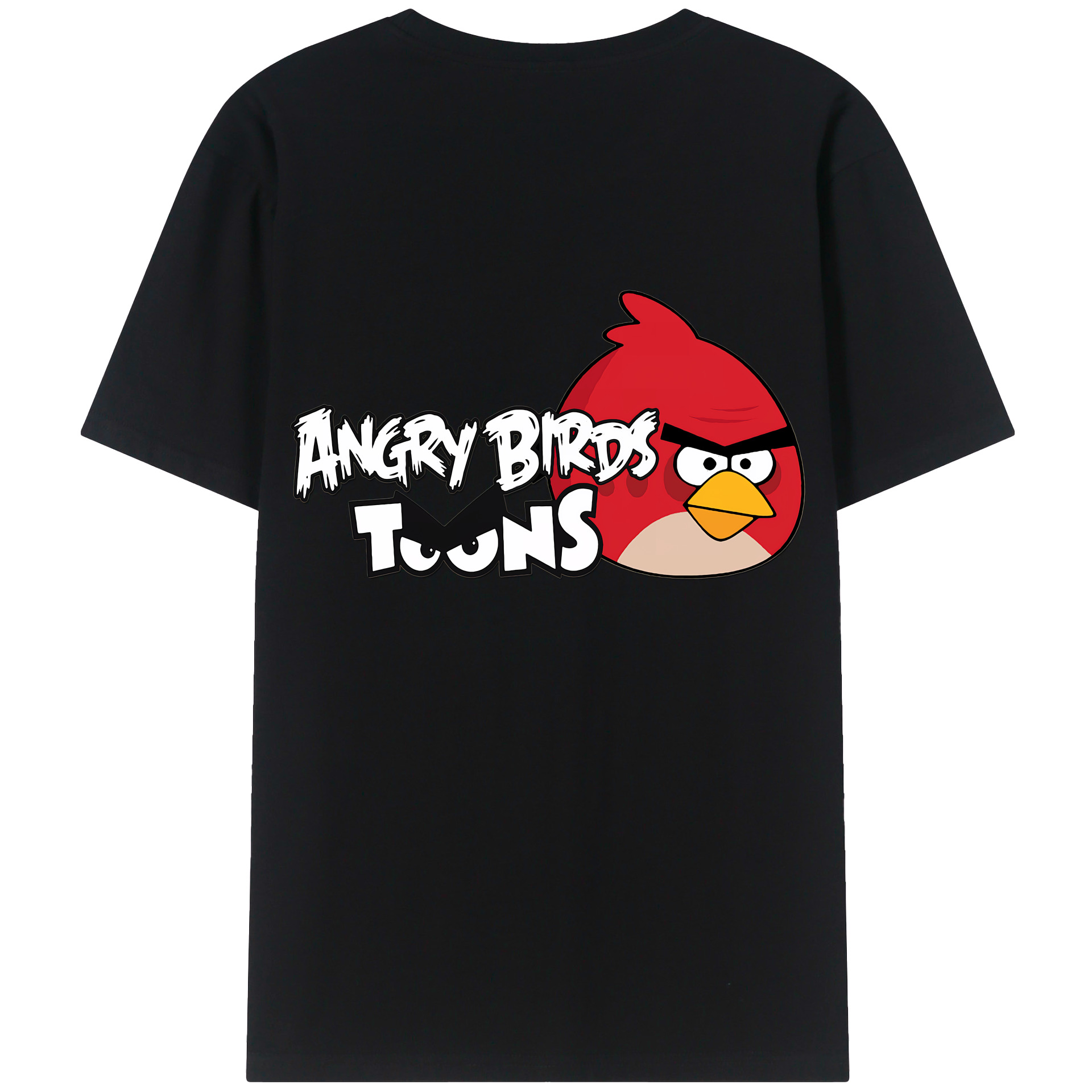 （画像用） Angry Birds アングリーバード 綿100％ メンズ半袖Tシャツ（バックプリント） 通気性