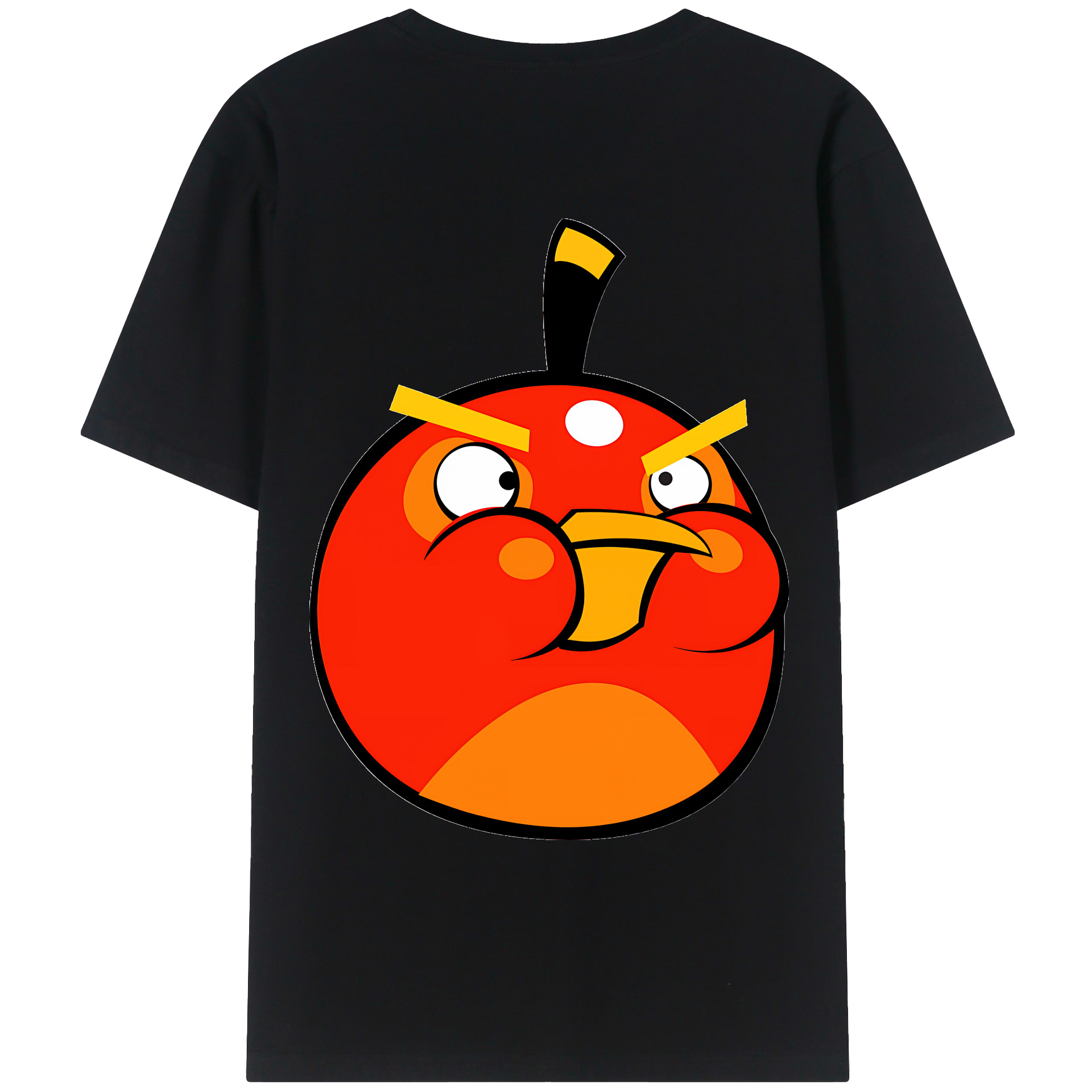 （画像用） Angry Birds アングリーバード 綿100％ メンズ半袖Tシャツ（バックプリント） 通気性