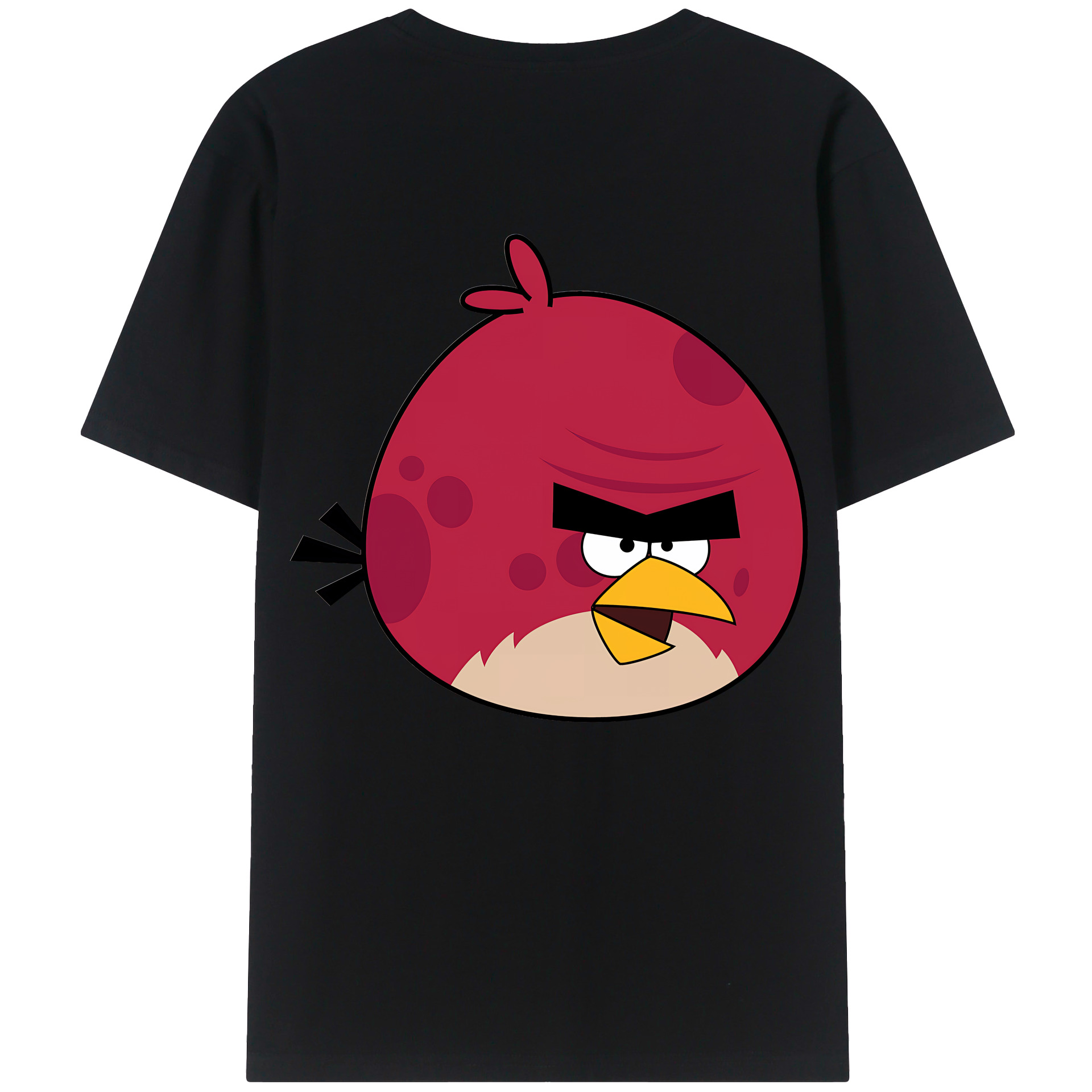 （画像用） Angry Birds アングリーバード 綿100％ メンズ半袖Tシャツ（バックプリント） 通気性