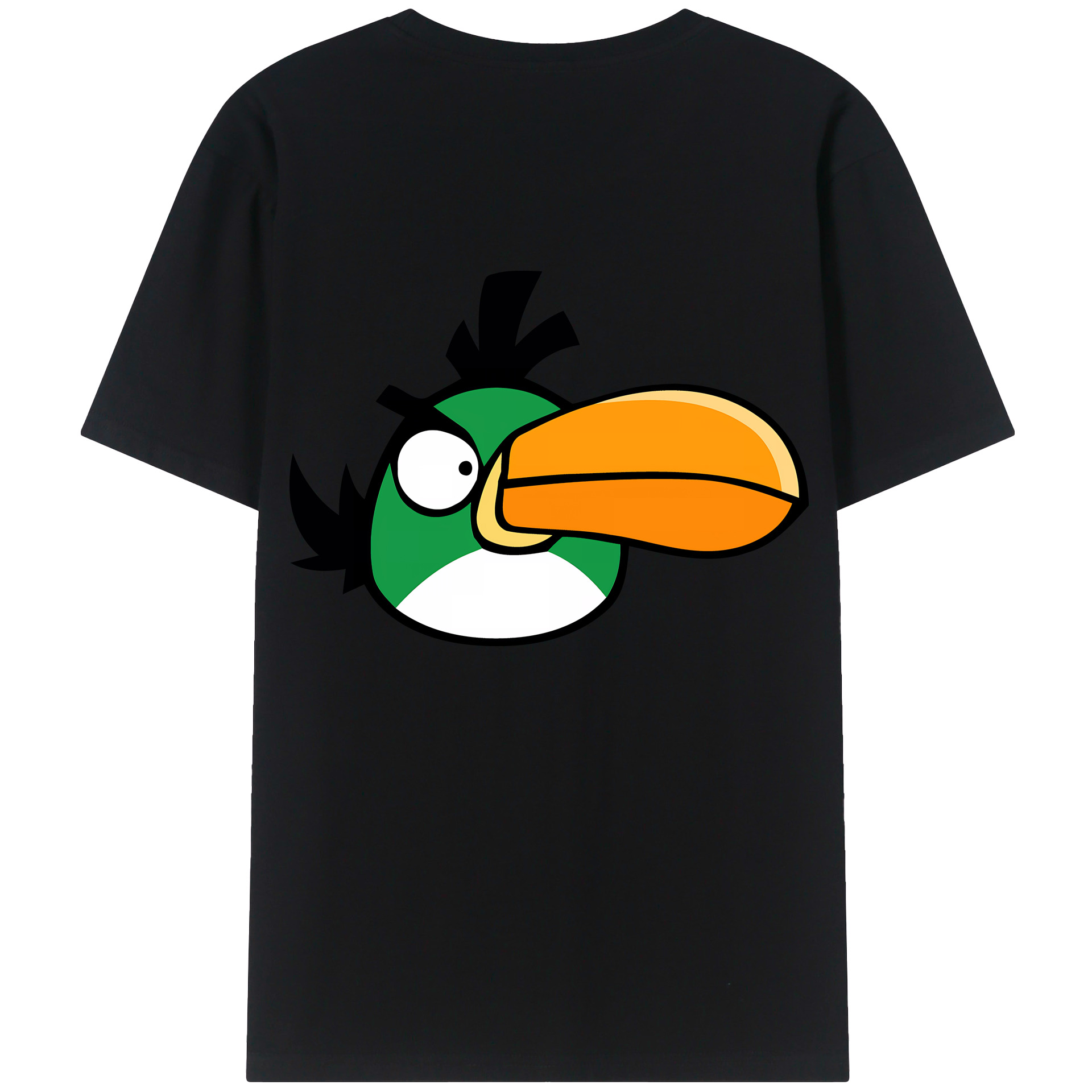 （画像用） Angry Birds アングリーバード 綿100％ メンズ半袖Tシャツ（バックプリント） 通気性