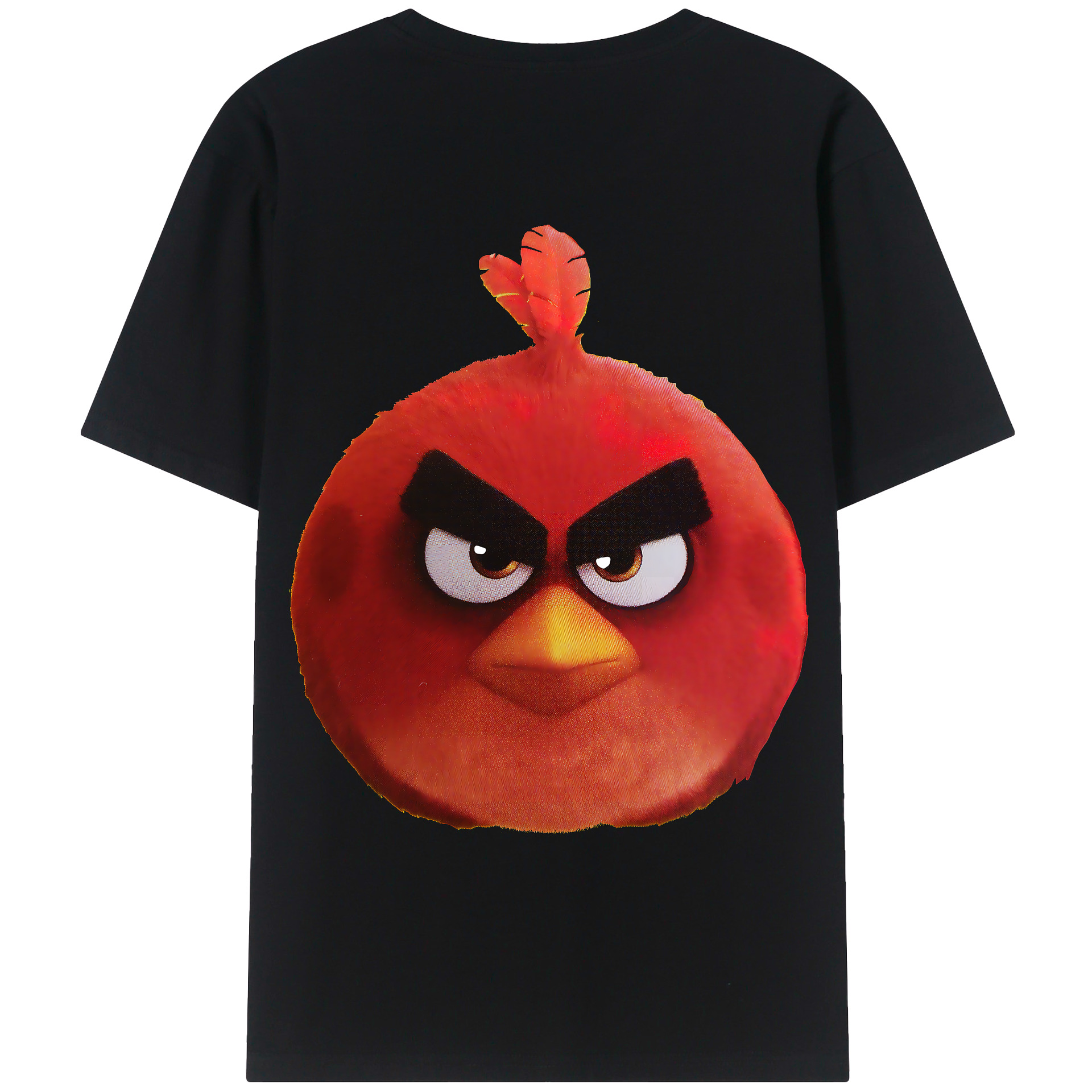 （画像用） Angry Birds アングリーバード 綿100％ メンズ半袖Tシャツ（バックプリント） 通気性