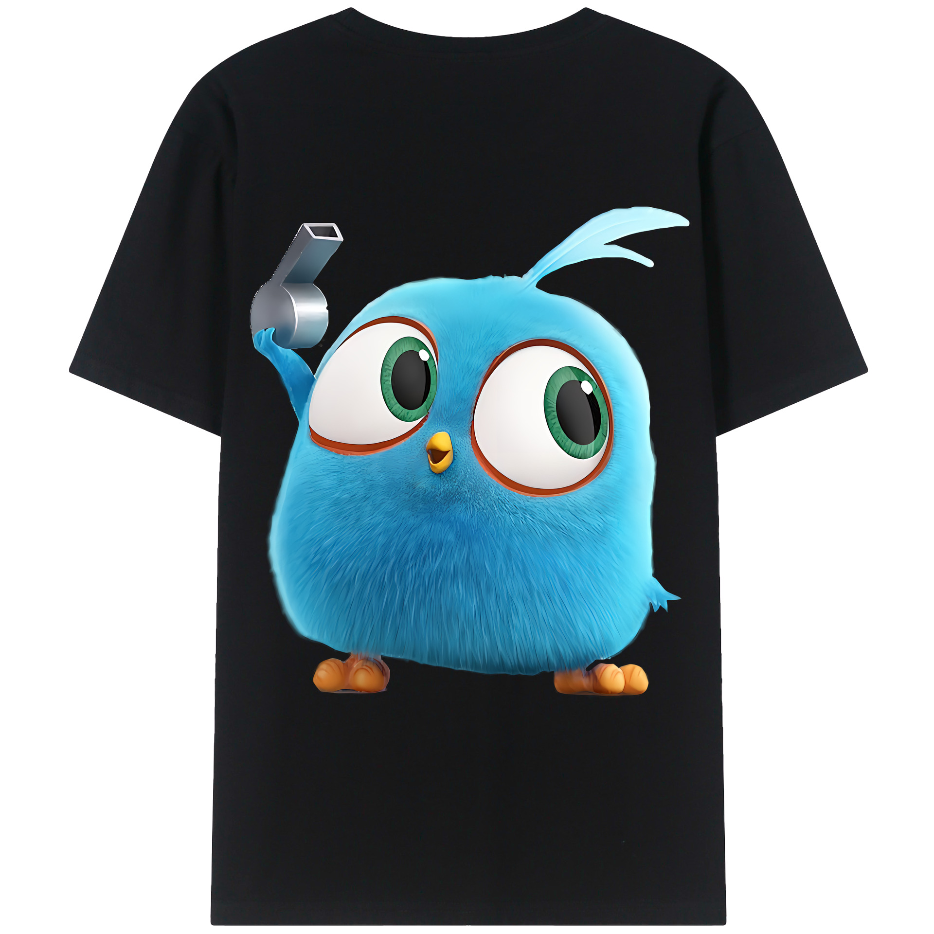（画像用） Angry Birds アングリーバード 綿100％ メンズ半袖Tシャツ（バックプリント） 通気性