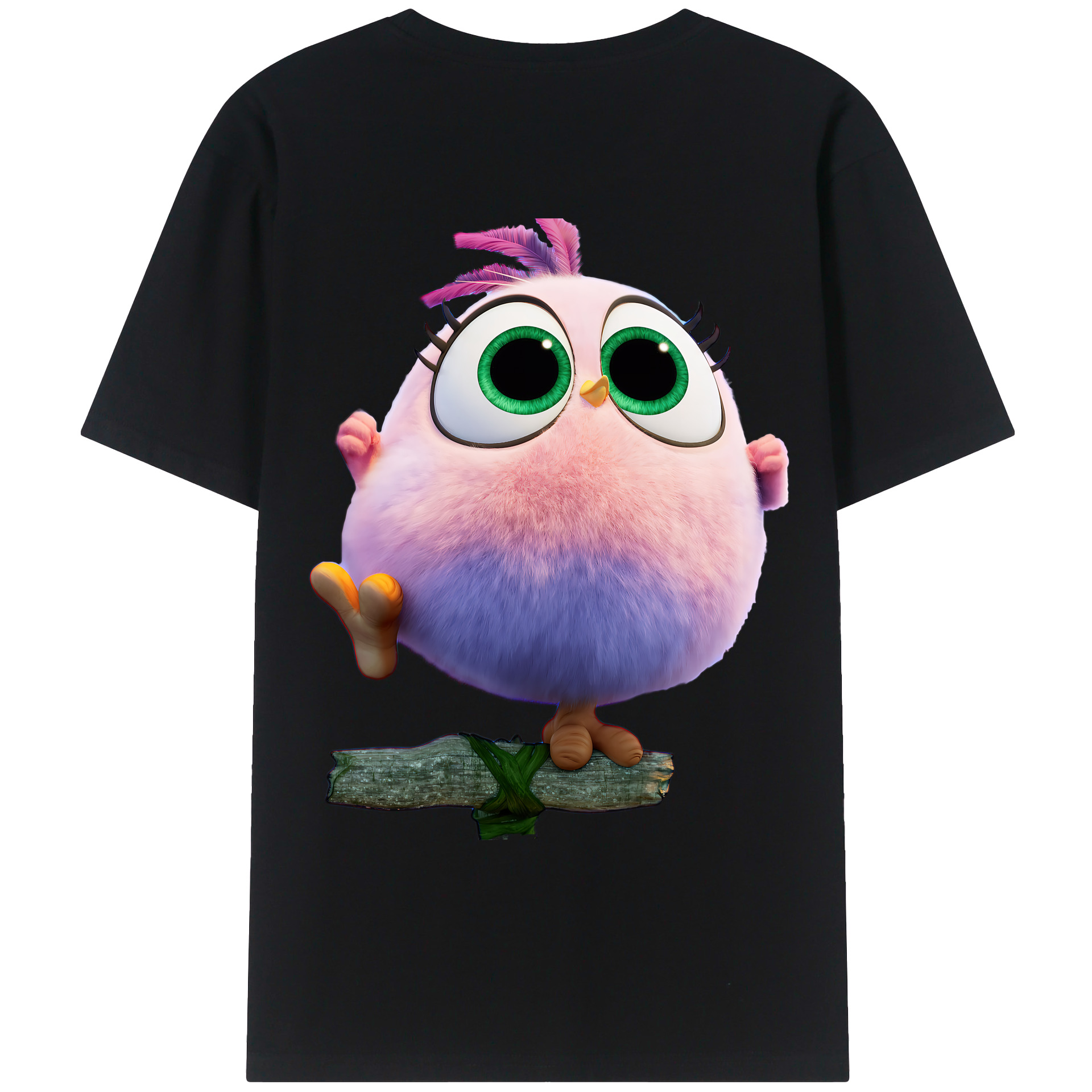 （画像用） Angry Birds アングリーバード 綿100％ メンズ半袖Tシャツ（バックプリント） 通気性