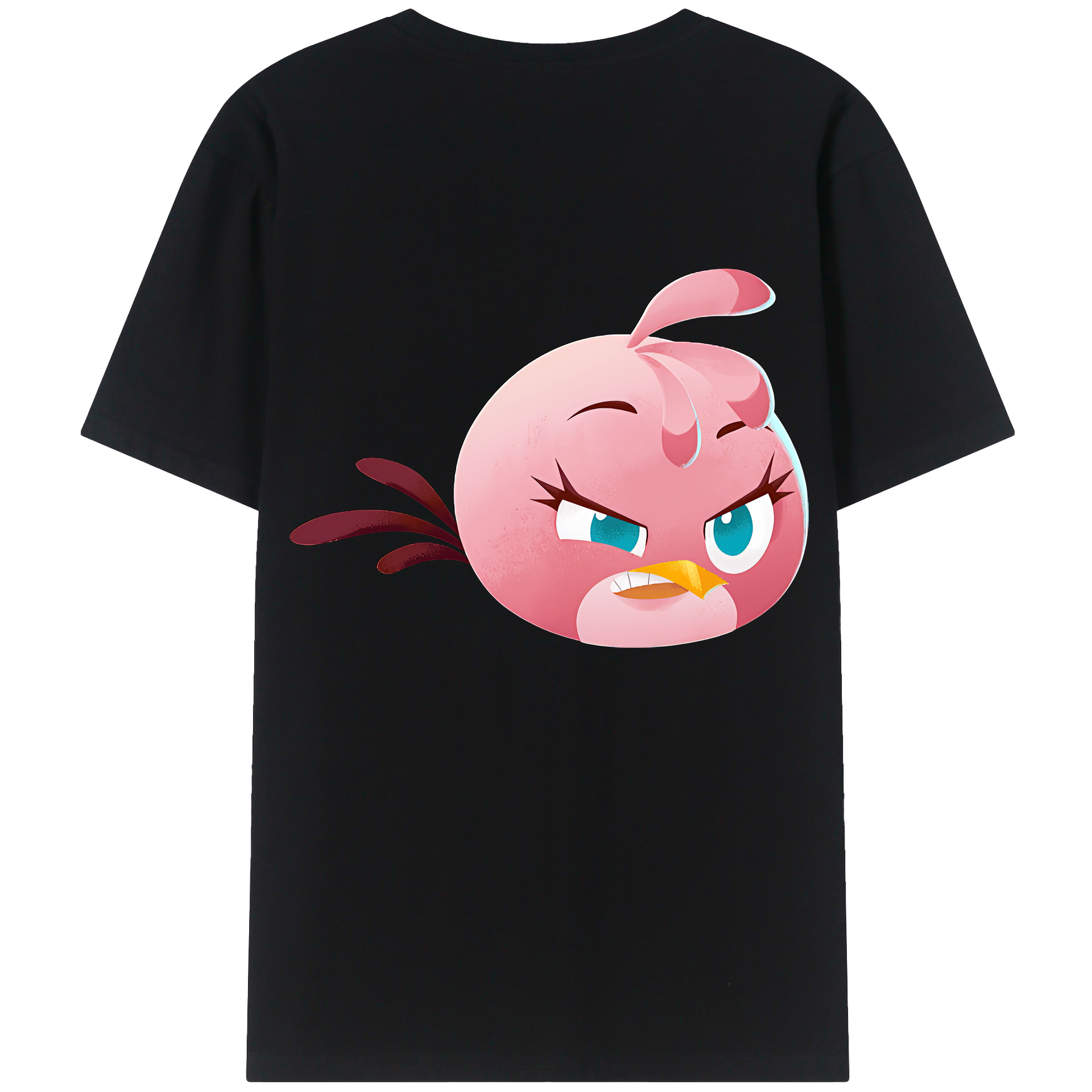 （画像用） Angry Birds アングリーバード 綿100％ メンズ半袖Tシャツ（バックプリント） 通気性